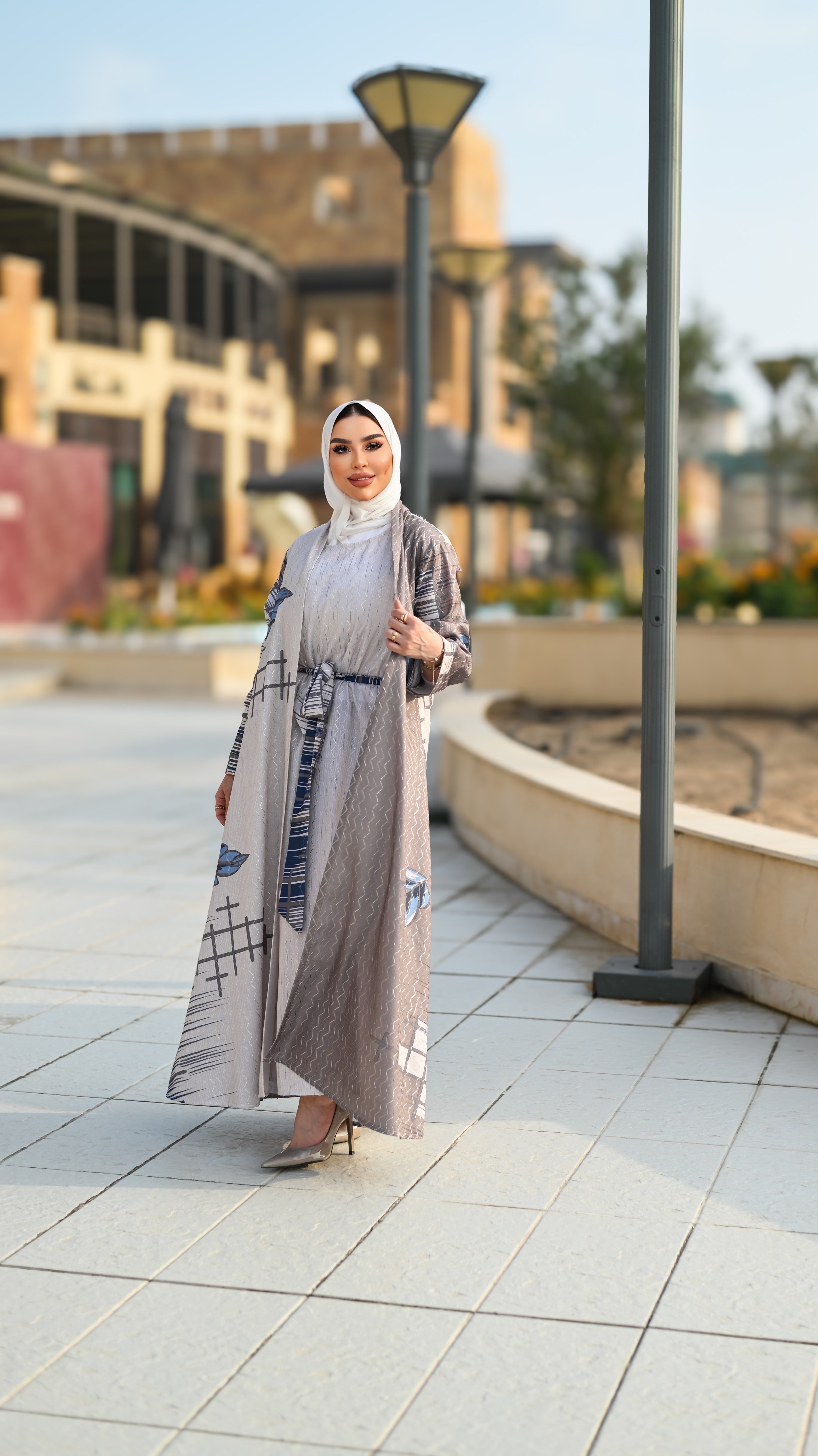 Buttoned Jacquard Dress – Patterned