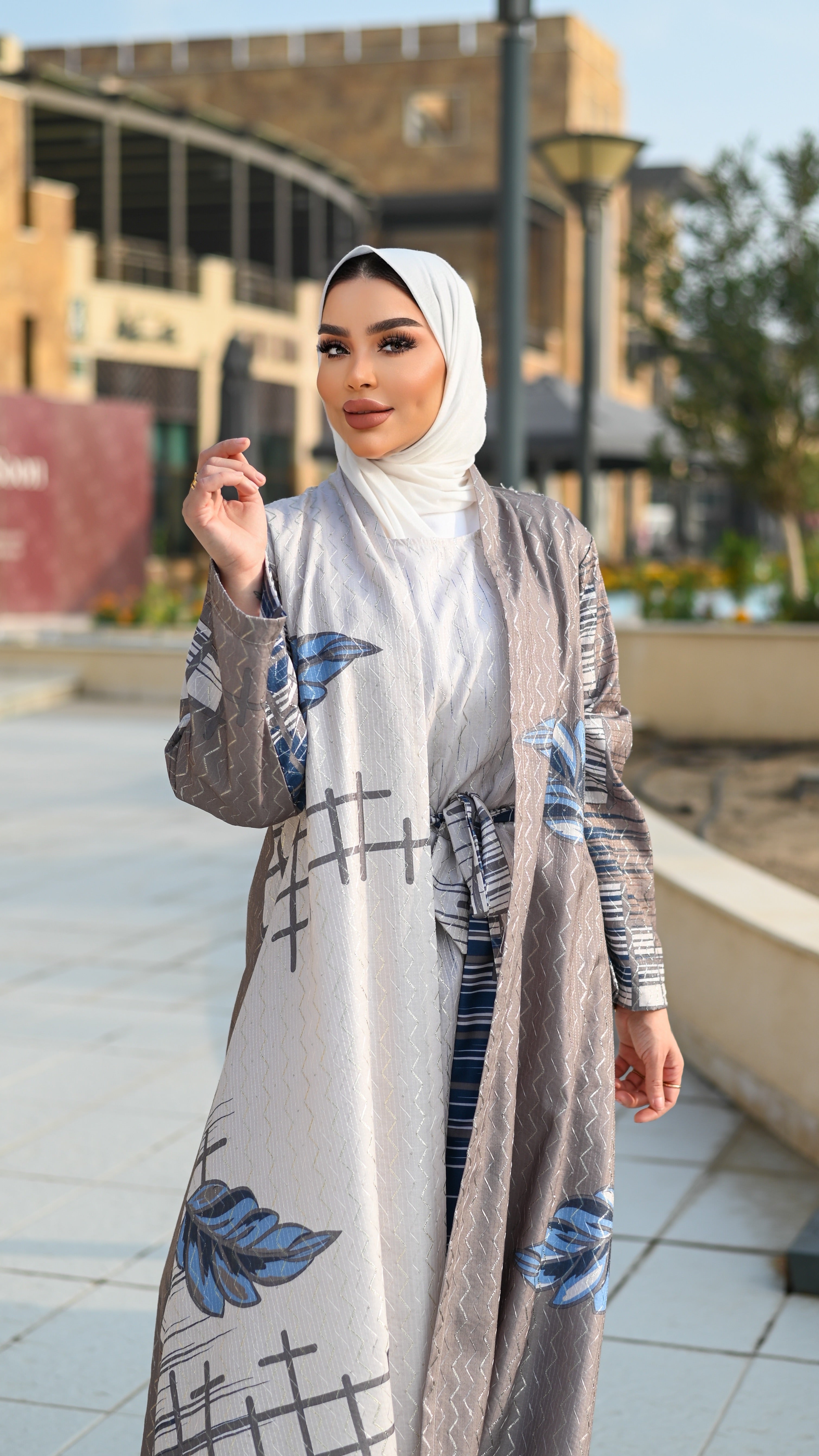 Buttoned Jacquard Dress – Patterned