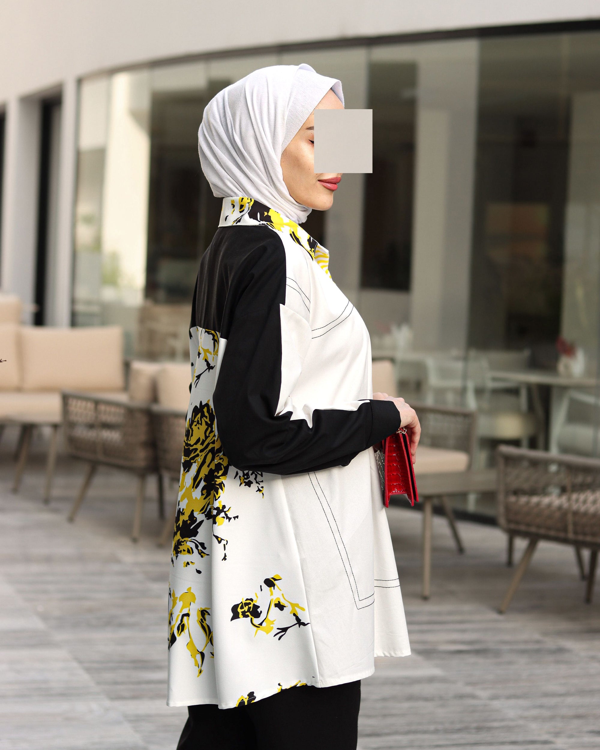 Contrast Print Poplin Shirt