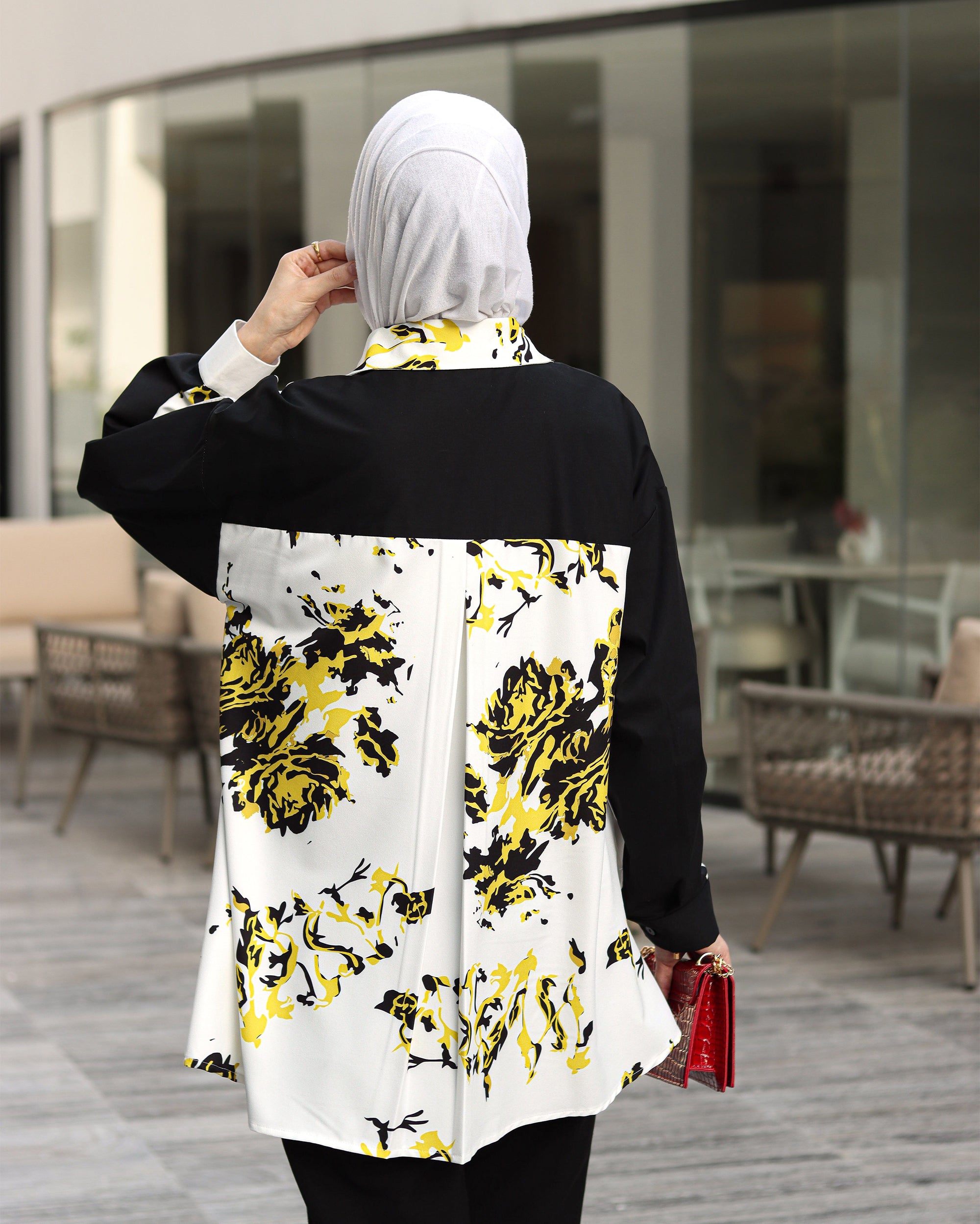 Contrast Print Poplin Shirt