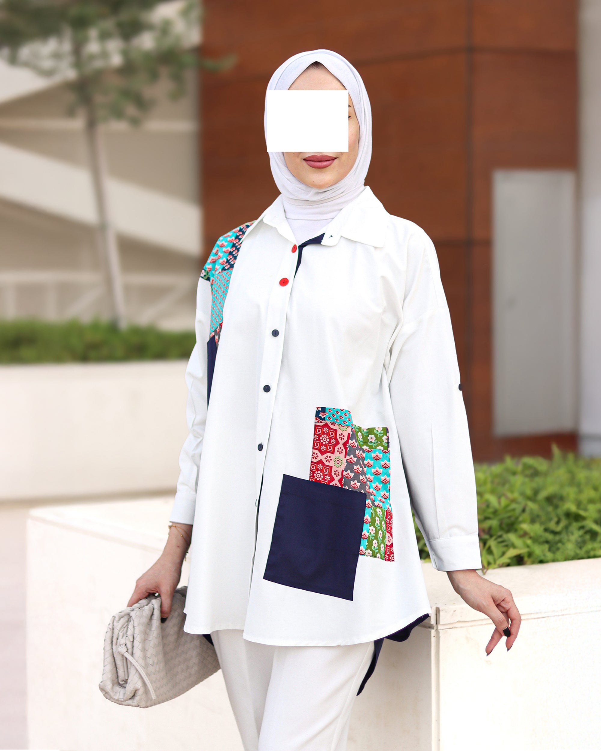 Mixed Print Poplin Shirt