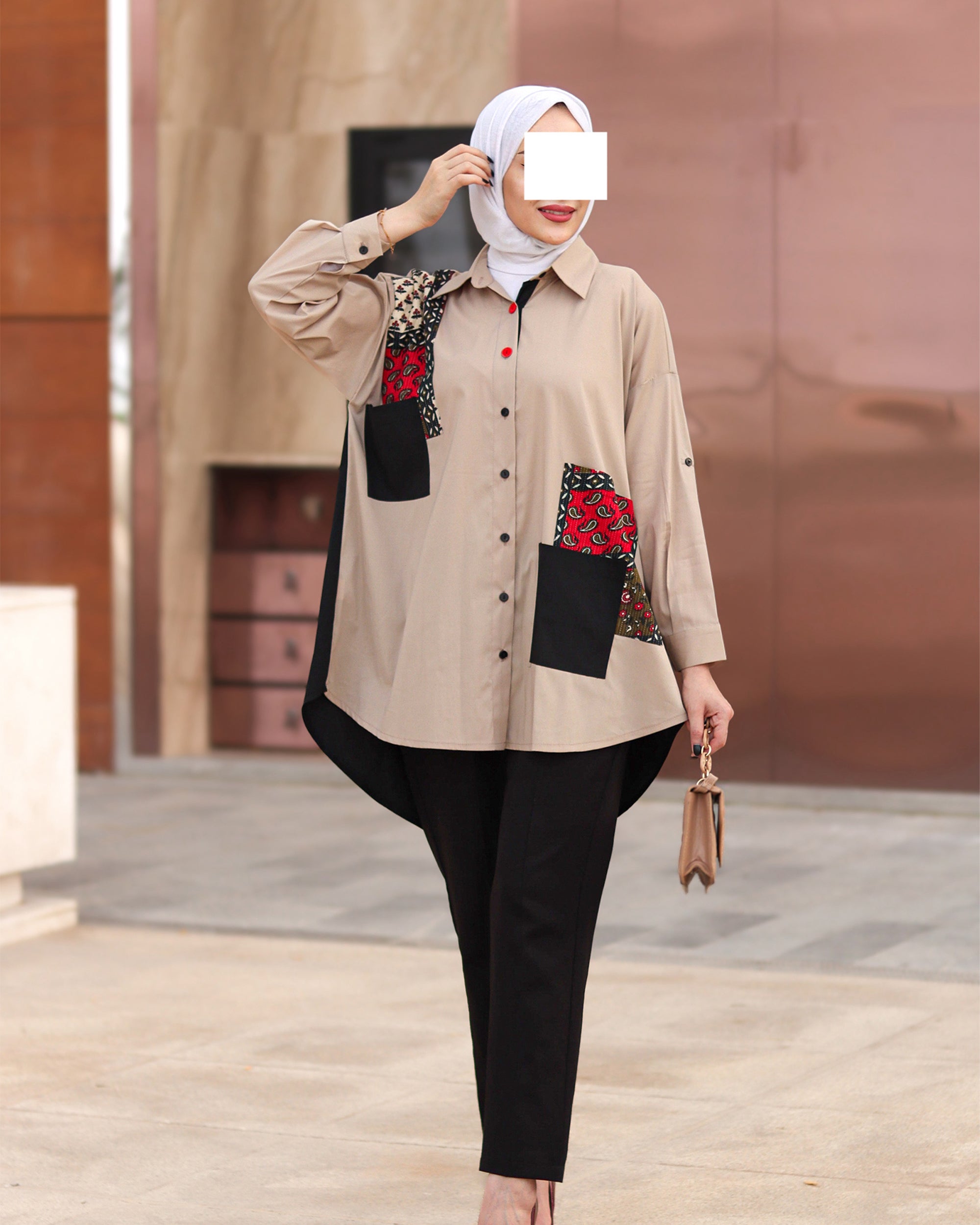 Panel Detail Poplin Shirt