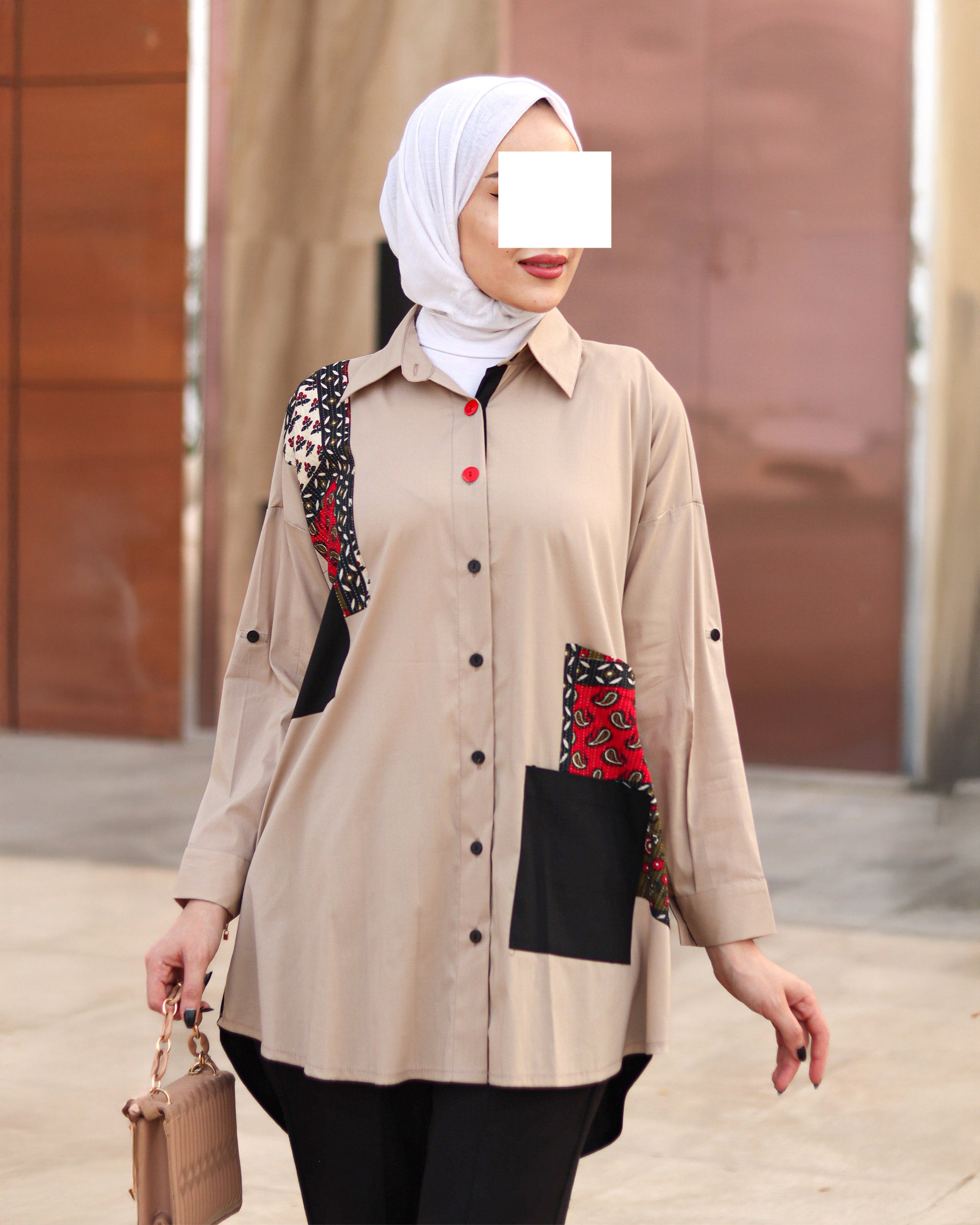Panel Detail Poplin Shirt