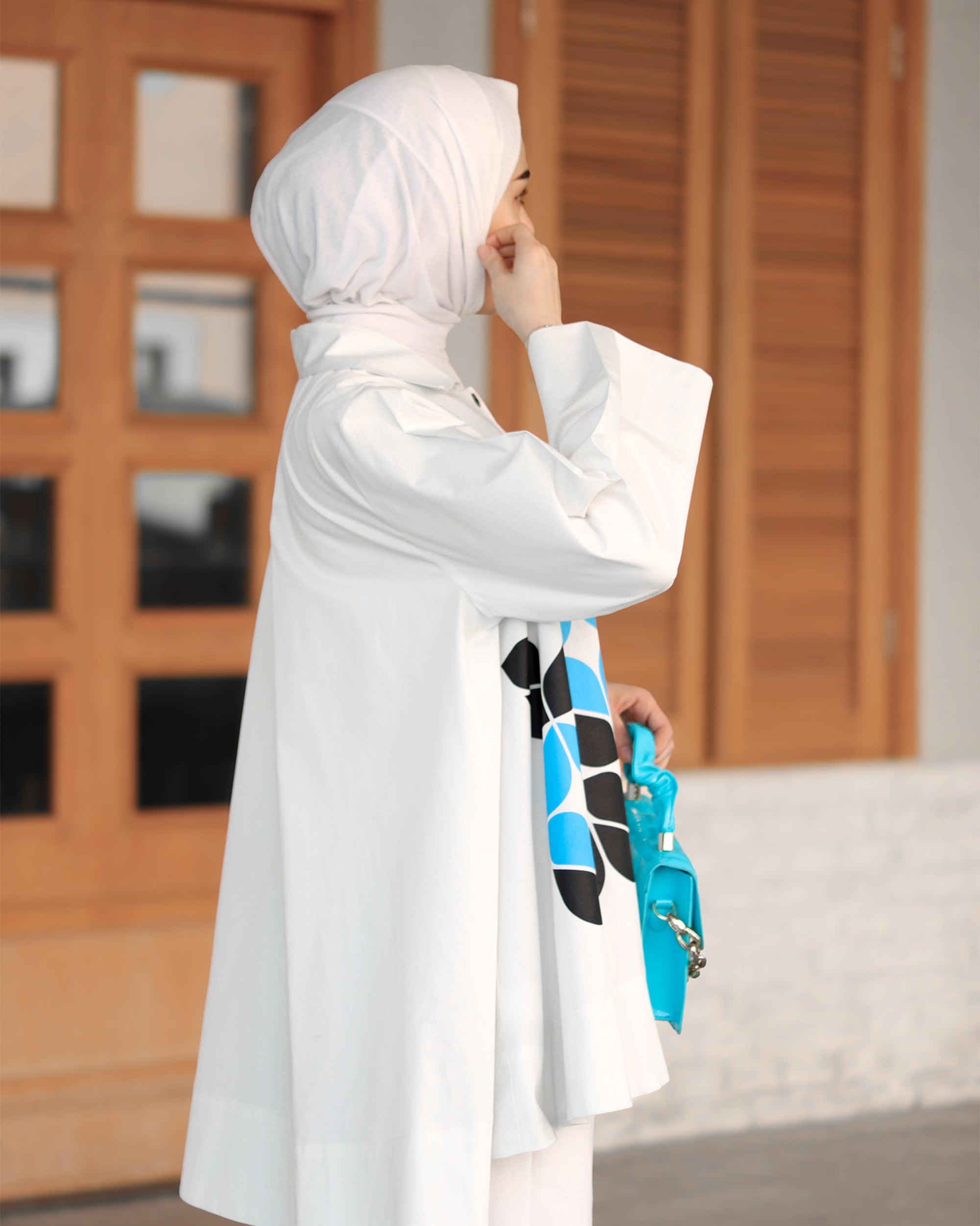 Blue Mosaic Poplin Shirt