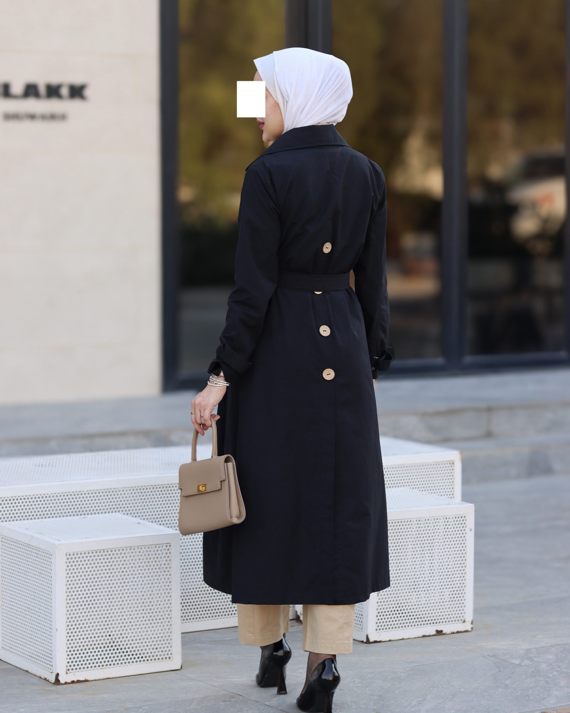 Noir Belted Gabardine Jacket