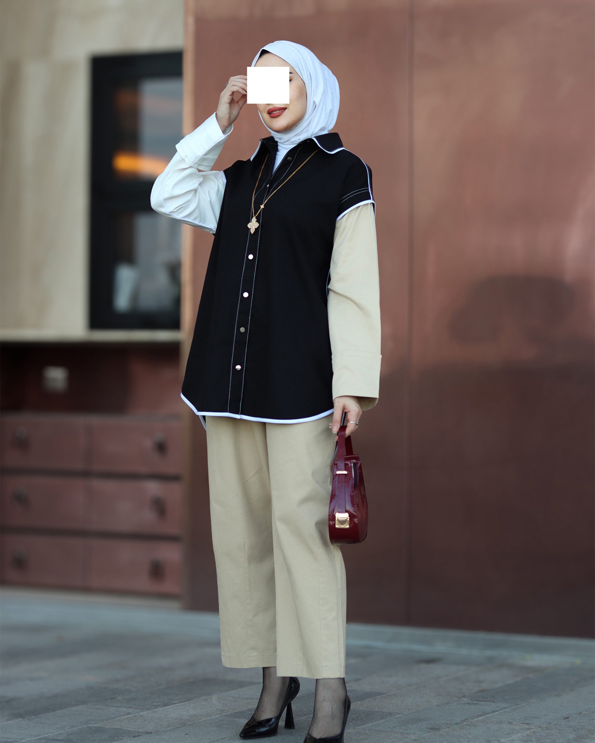 Two-Tone Gabardine Shirt