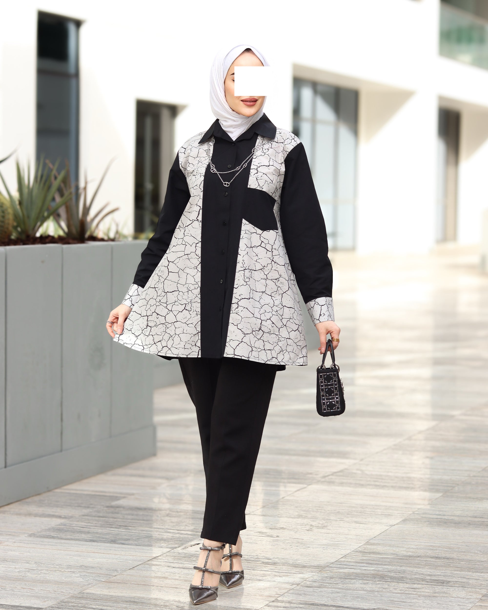 Black & White Poplin Shirt