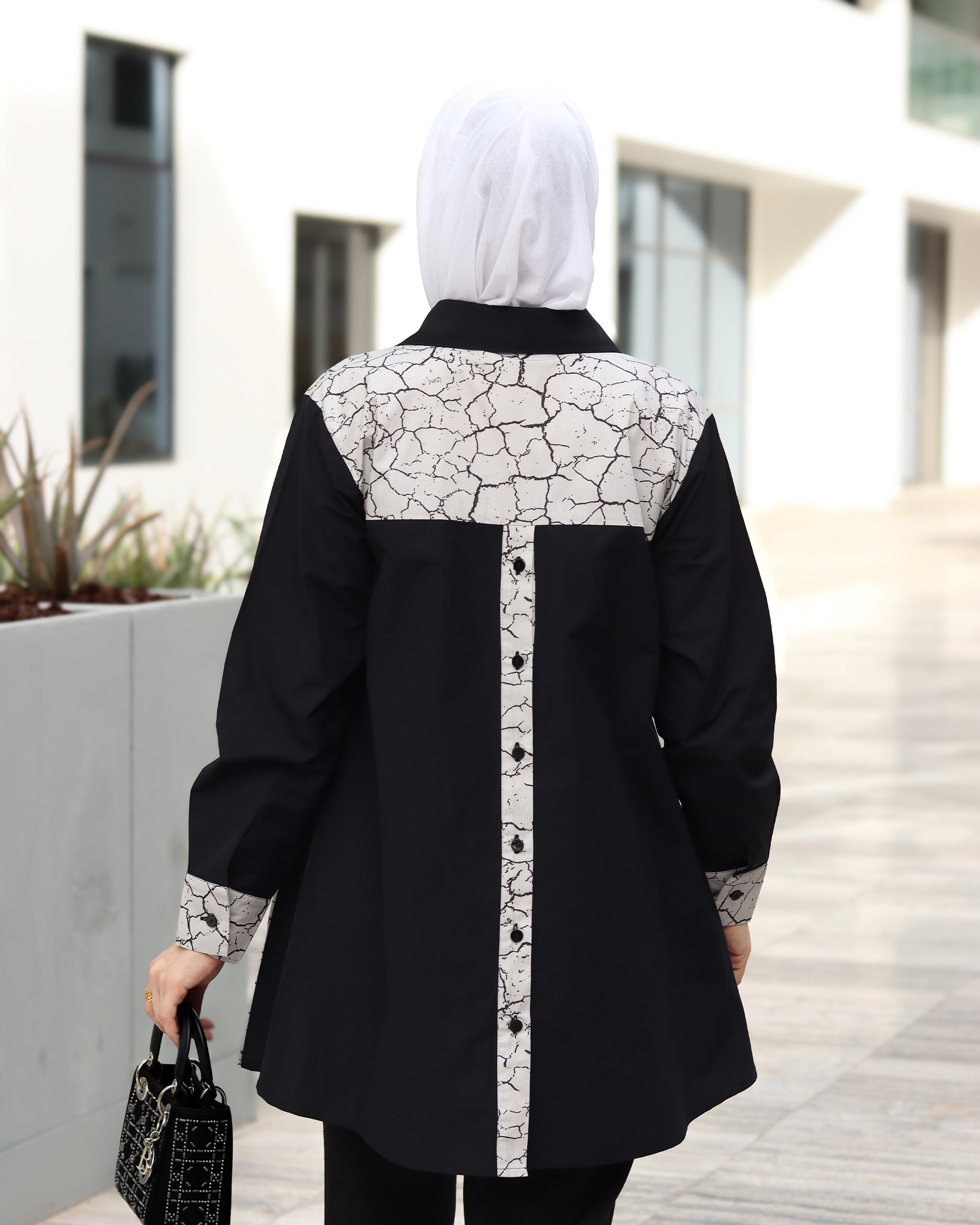 Black & White Poplin Shirt