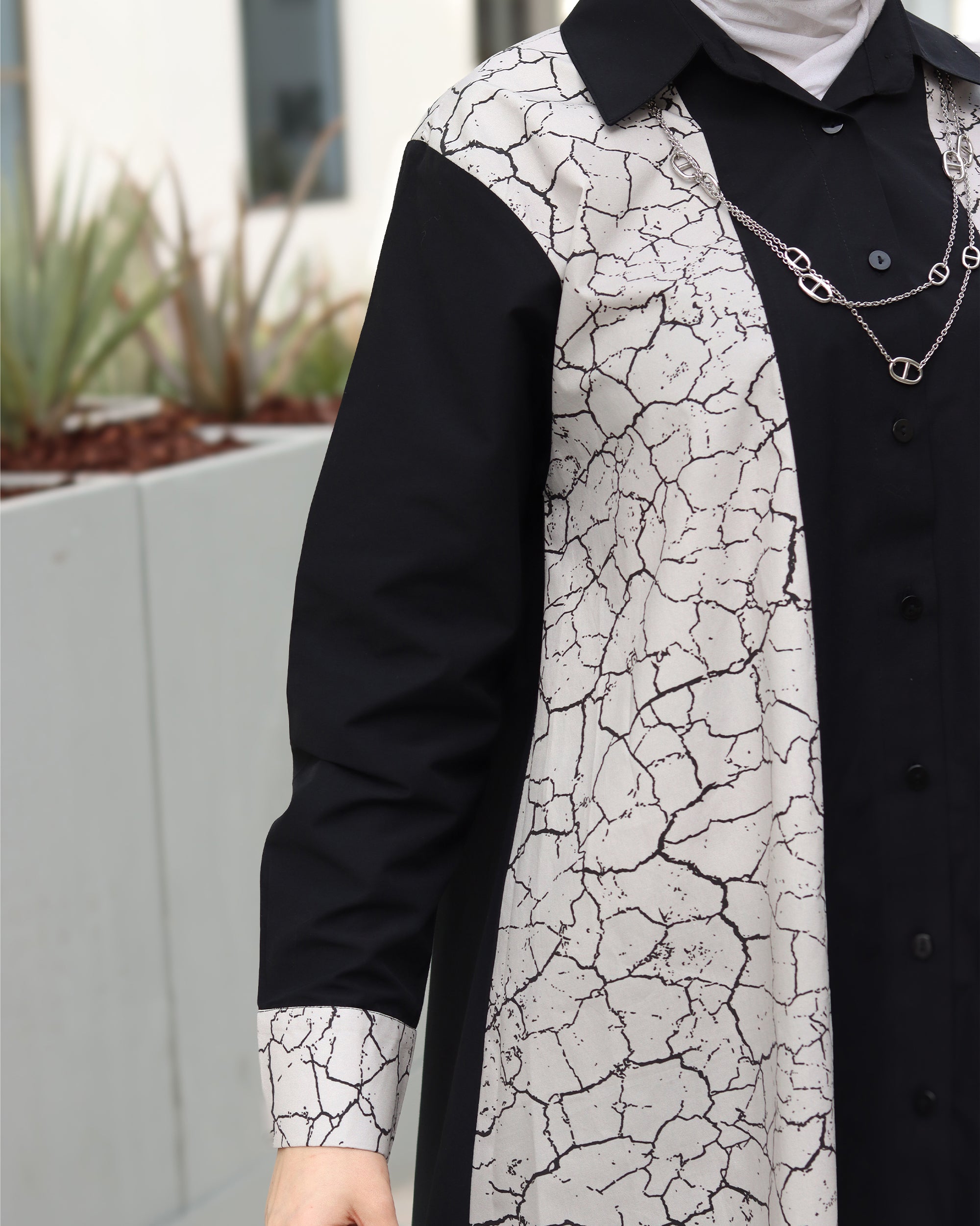 Black & White Poplin Shirt