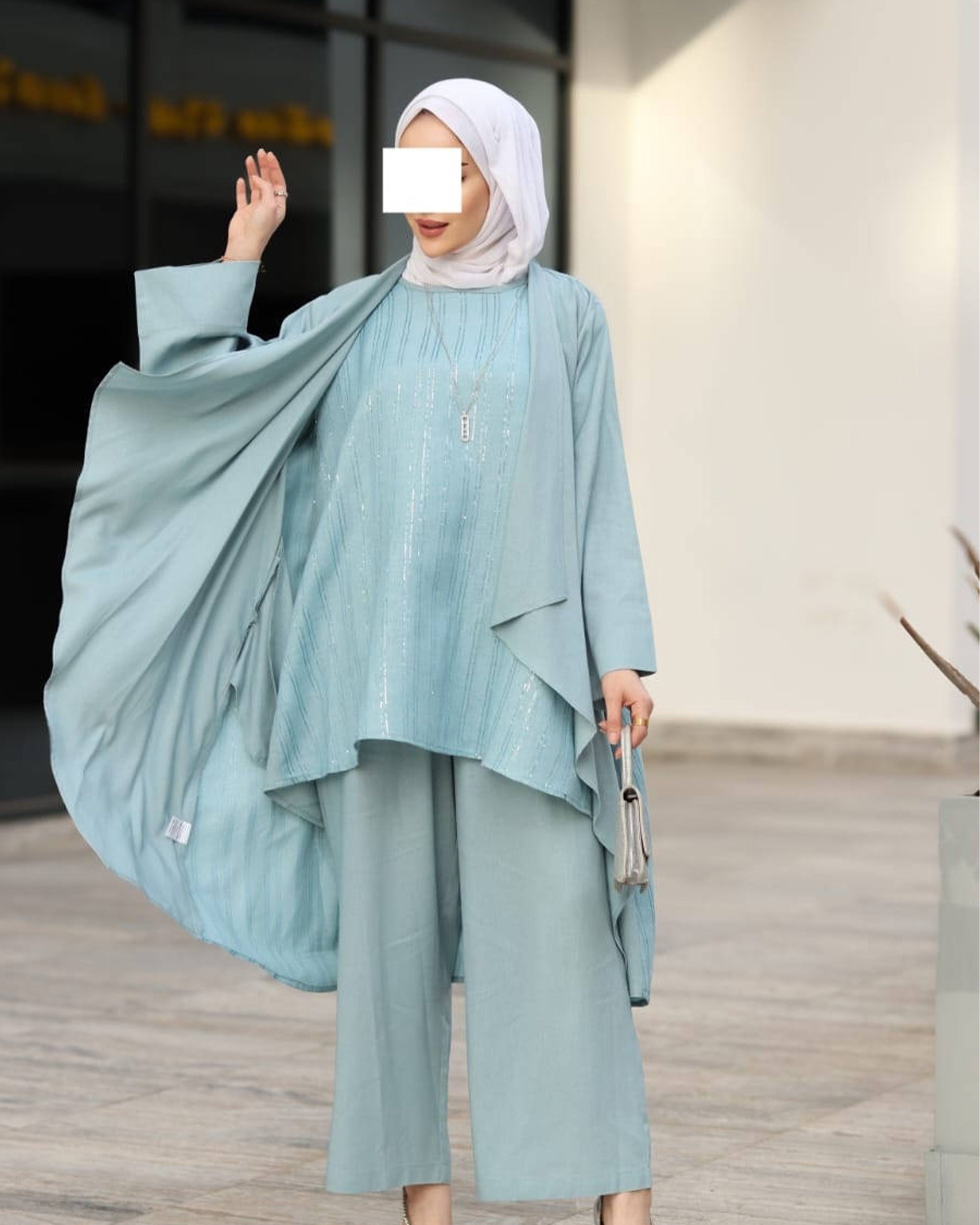 Light Blue Linen Set