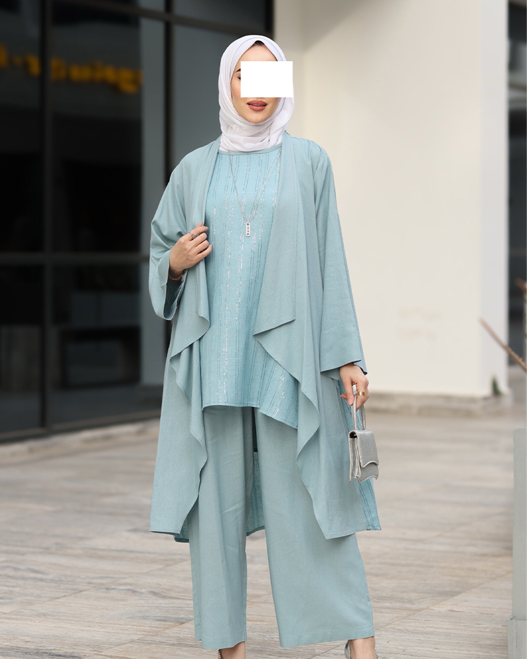 Light Blue Linen Set