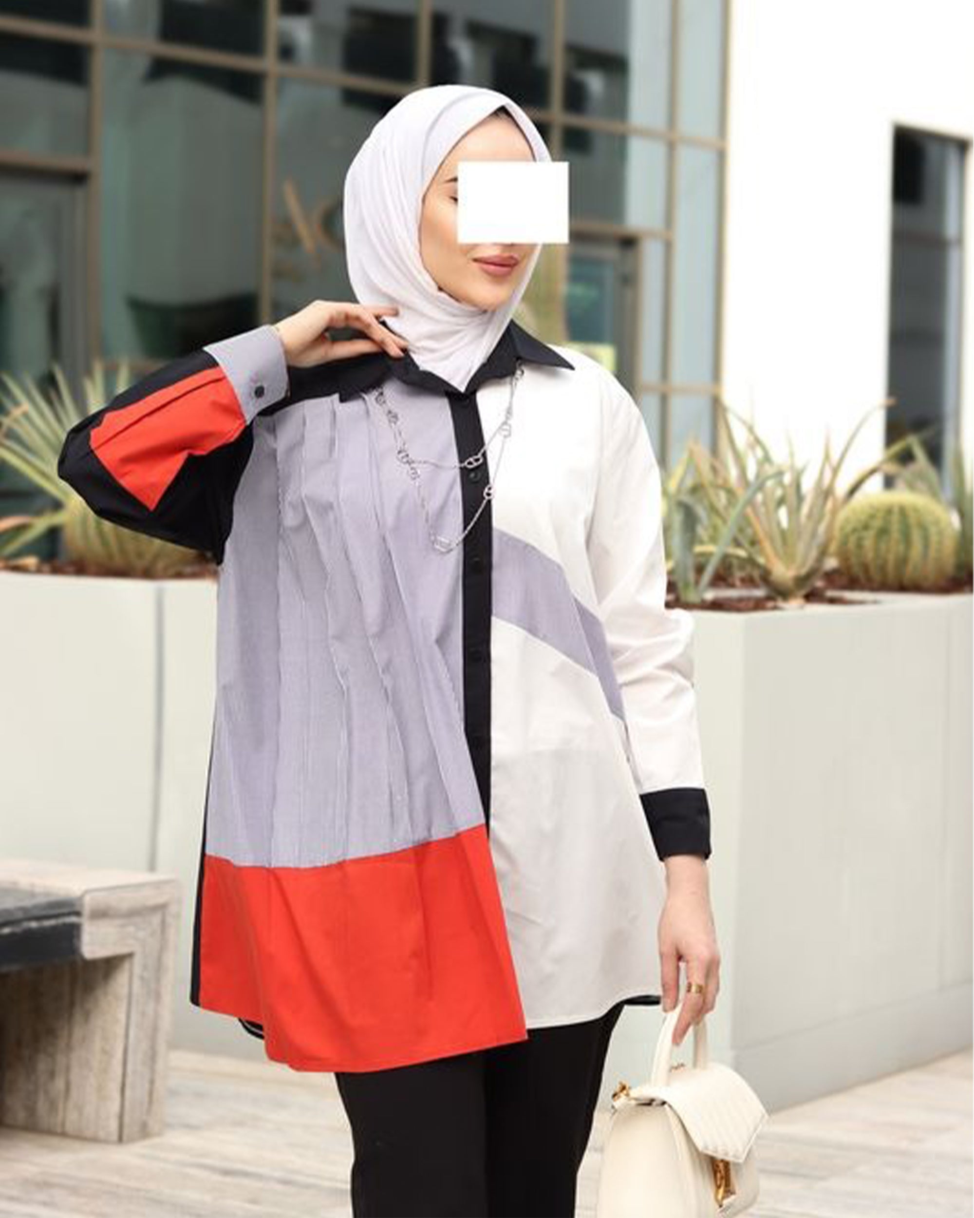 Colorblock Poplin Shirt