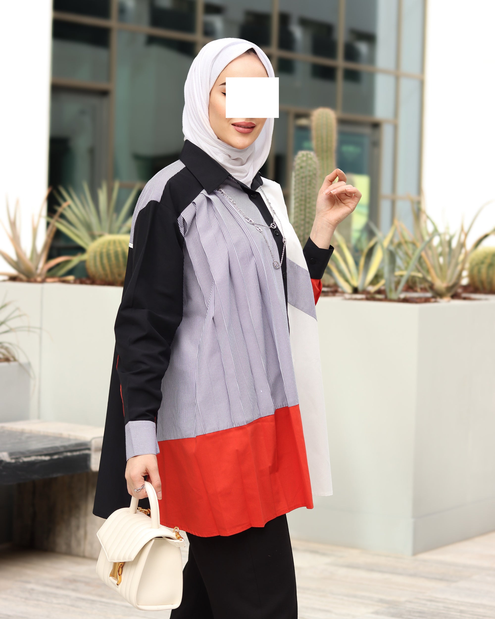 Colorblock Poplin Shirt
