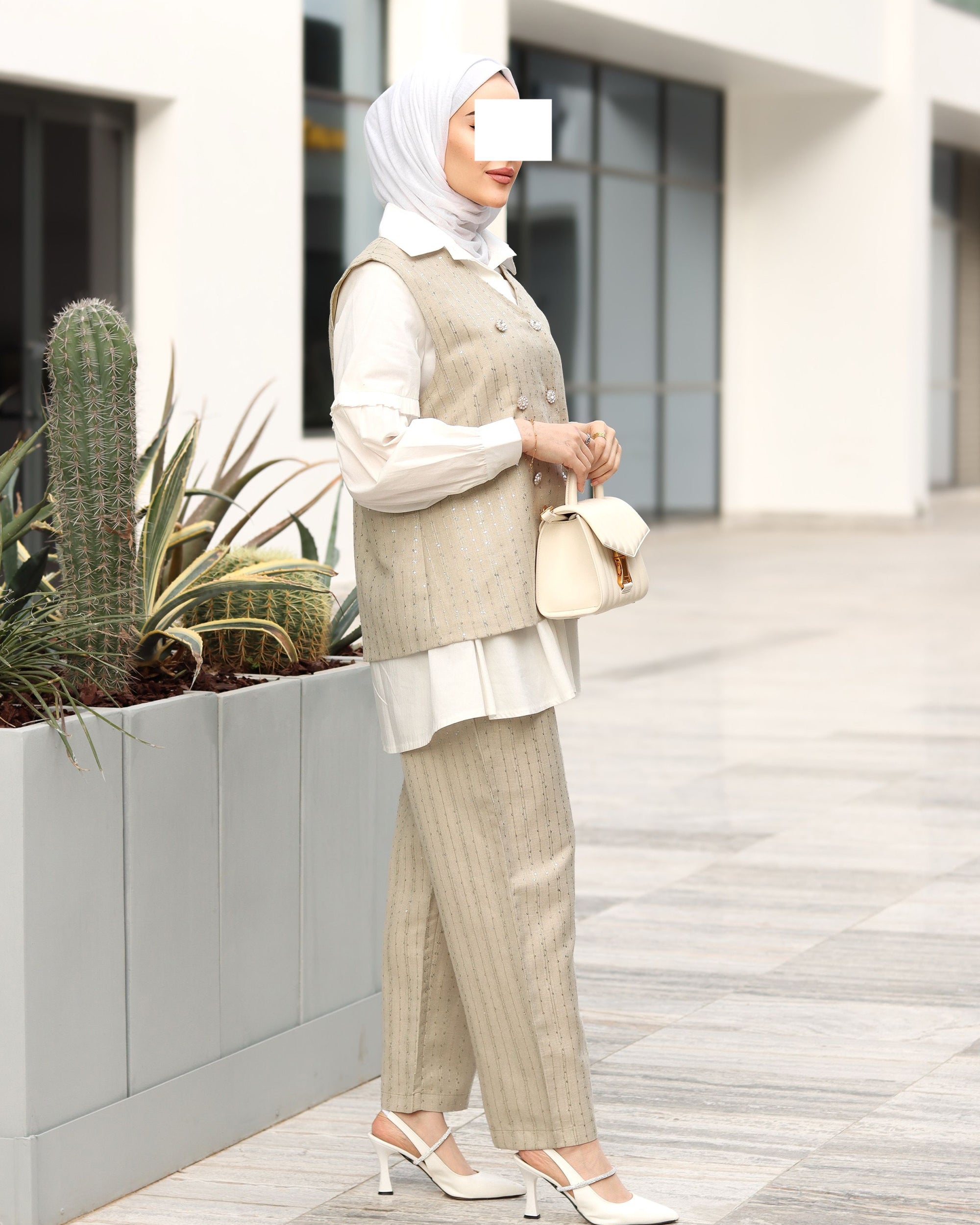 Beige Linen Set
