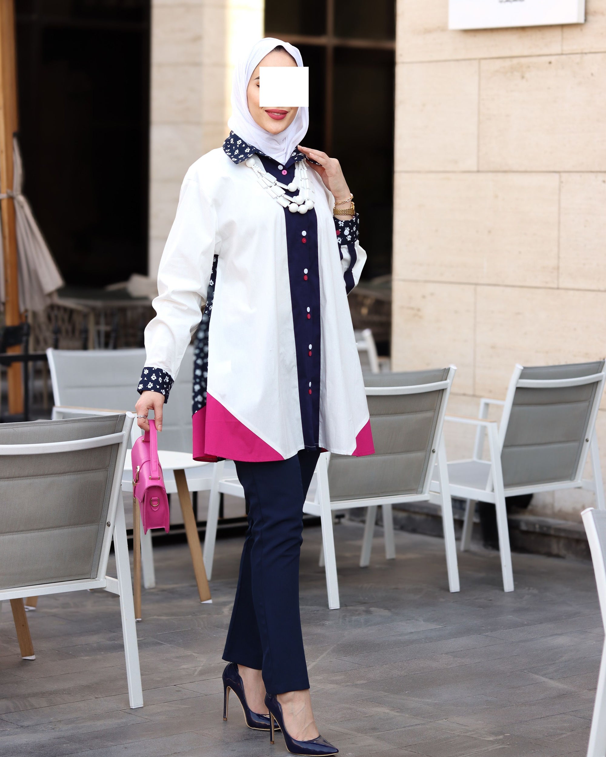 Colorblock Chic Poplin Shirt