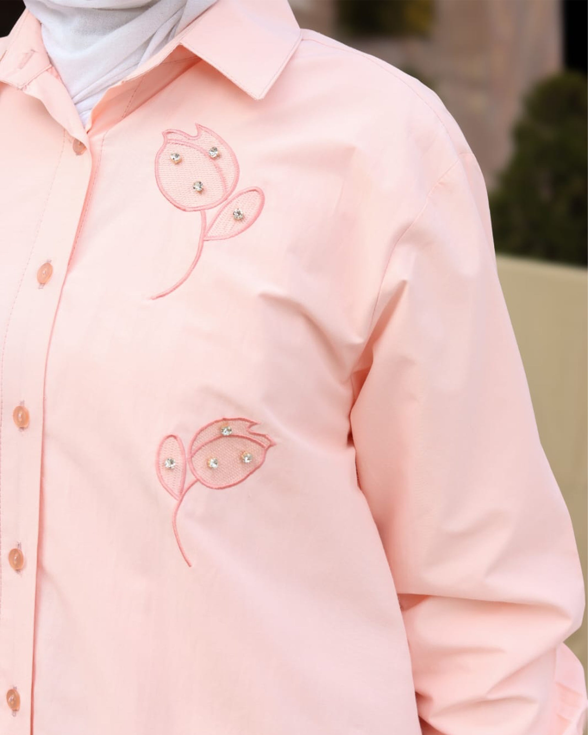 Blush Blossom Poplin Shirt