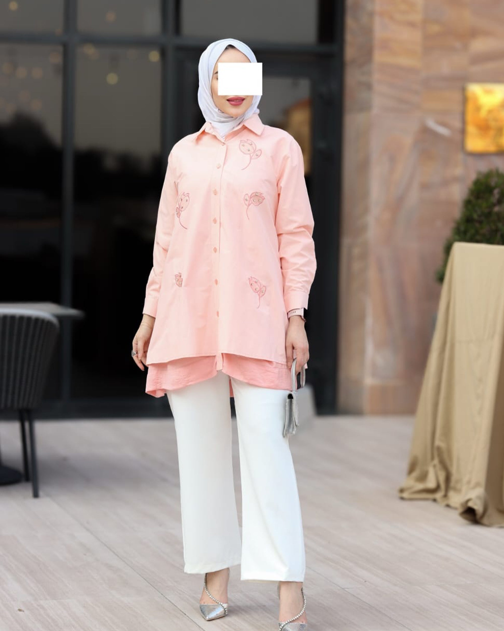 Blush Blossom Poplin Shirt