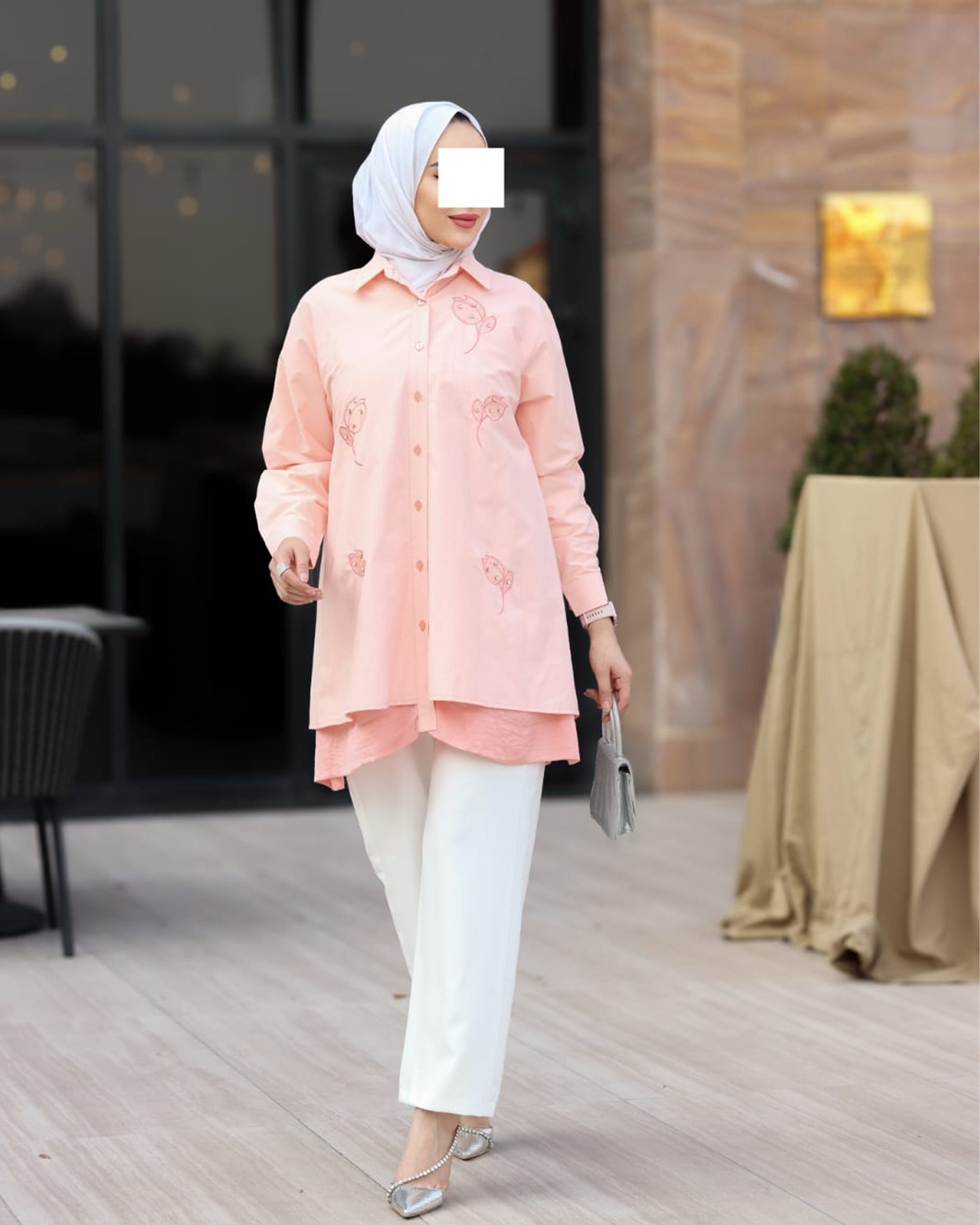 Blush Blossom Poplin Shirt