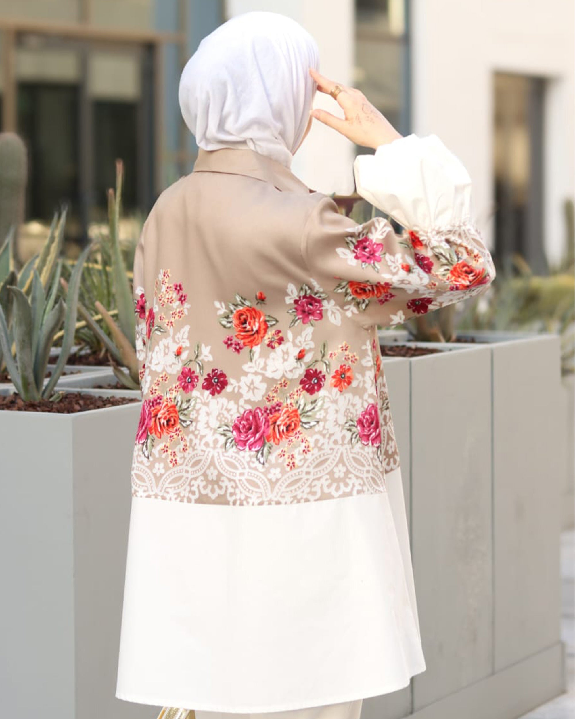 Beige Floral Shirt