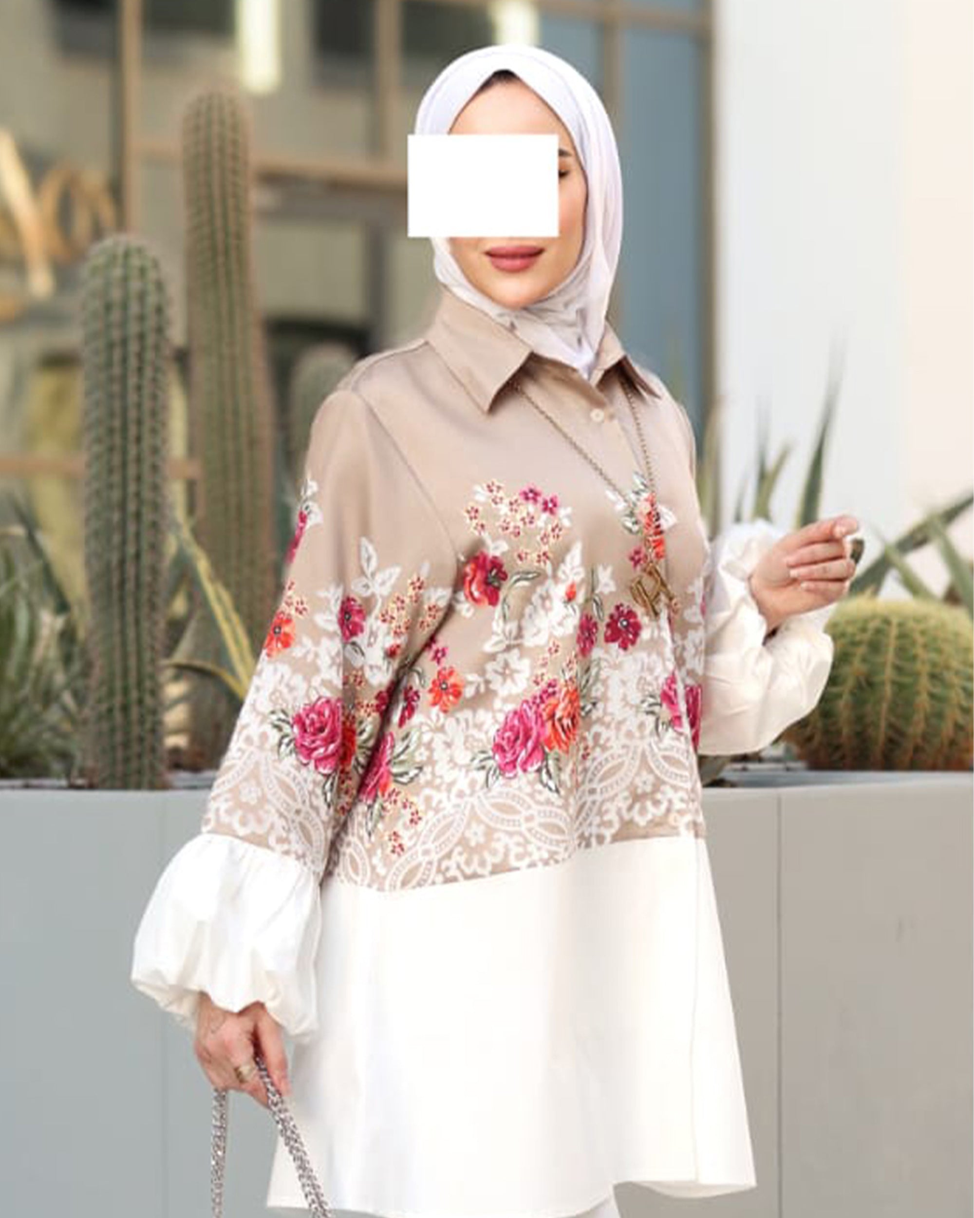 Beige Floral Shirt