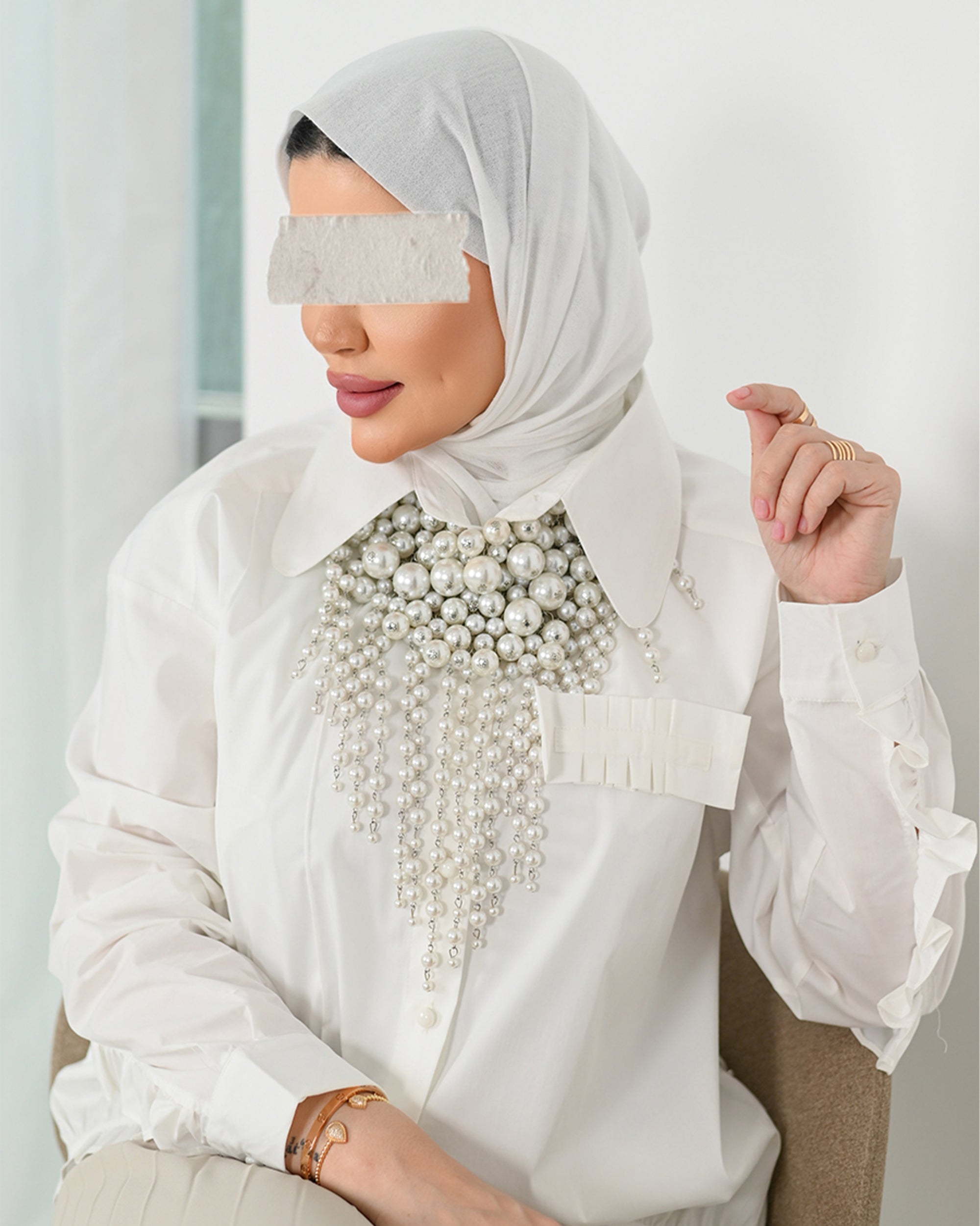 Pearl Ruffle Poplin Shirt