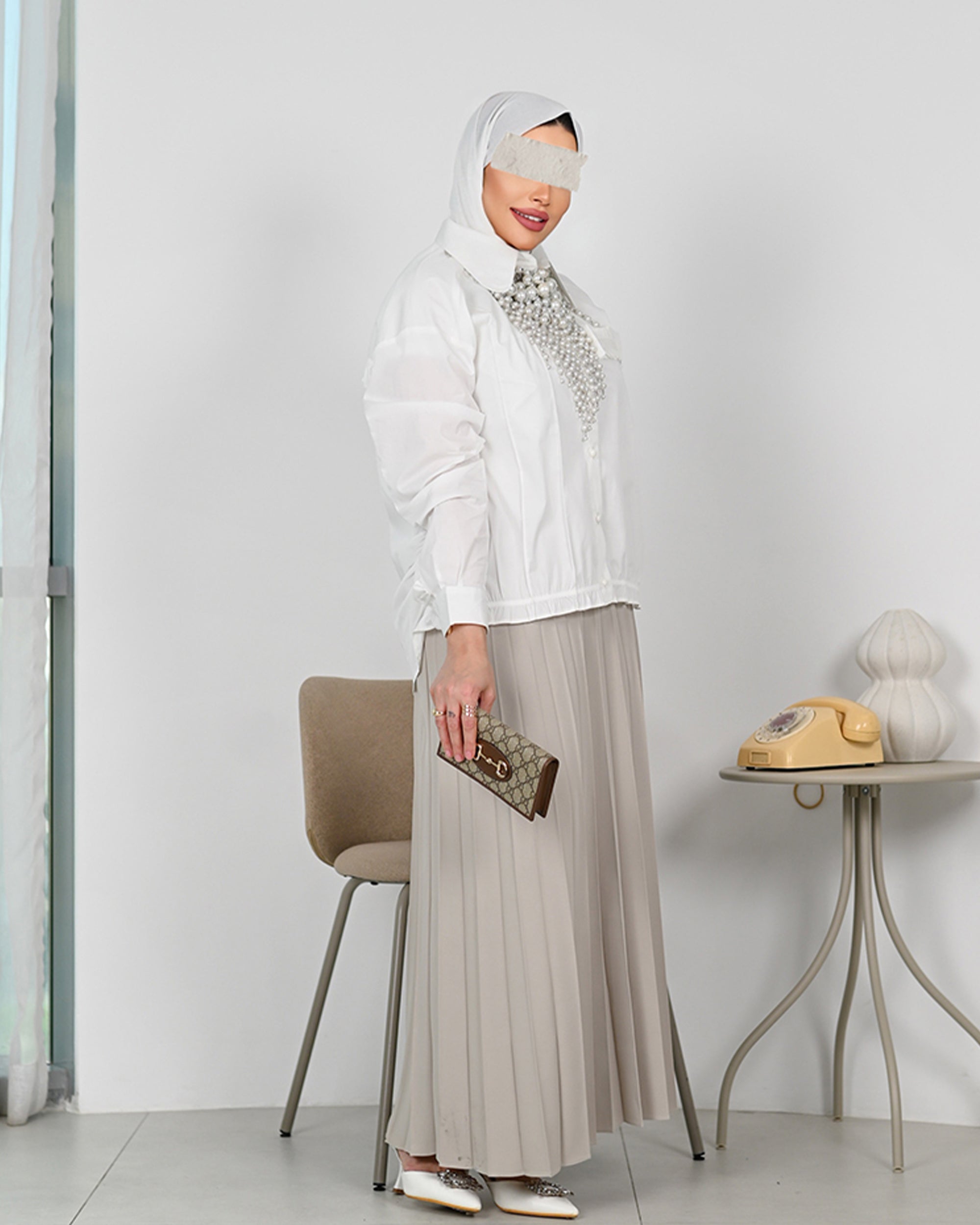 Pearl Ruffle Poplin Shirt