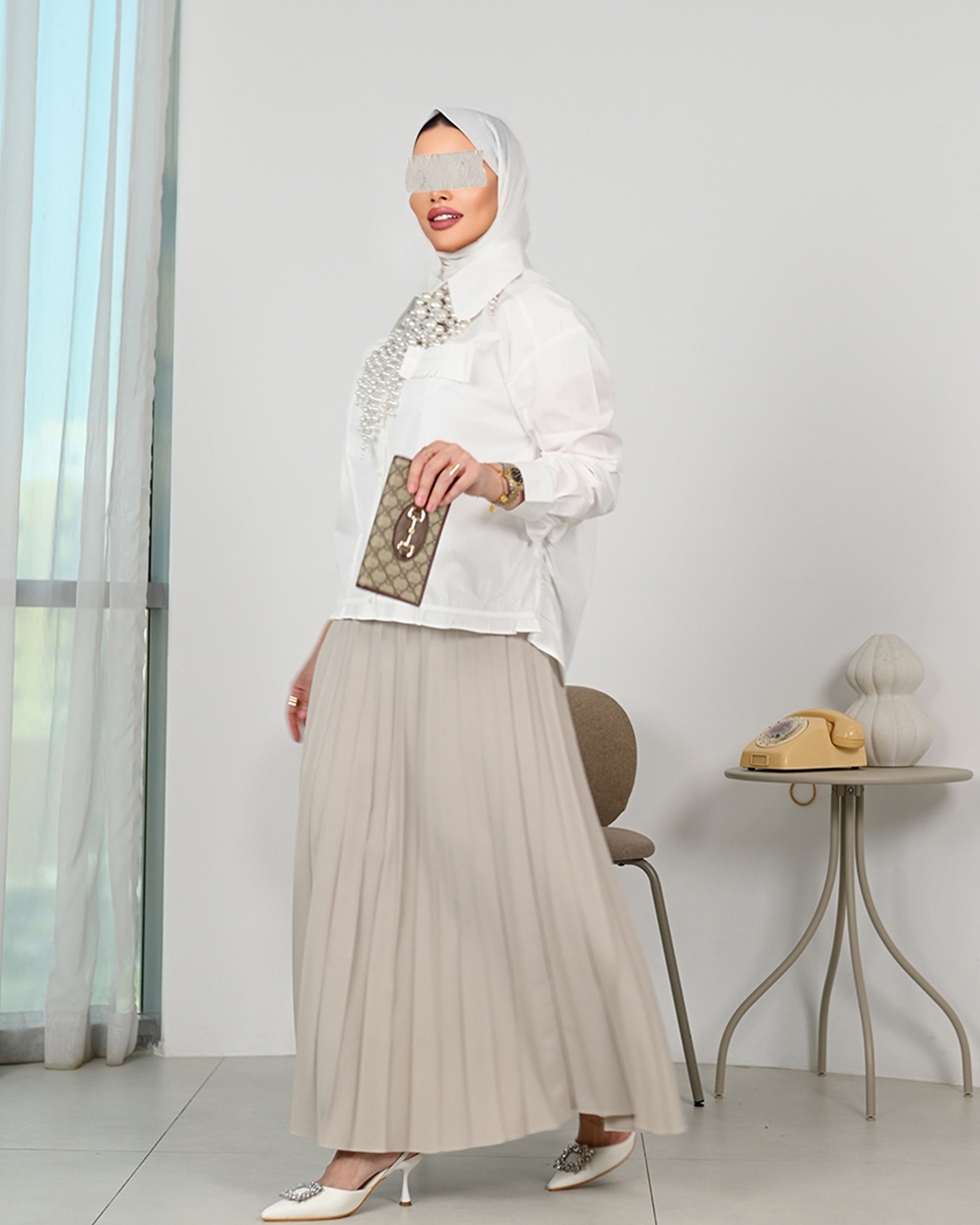 Pearl Ruffle Poplin Shirt