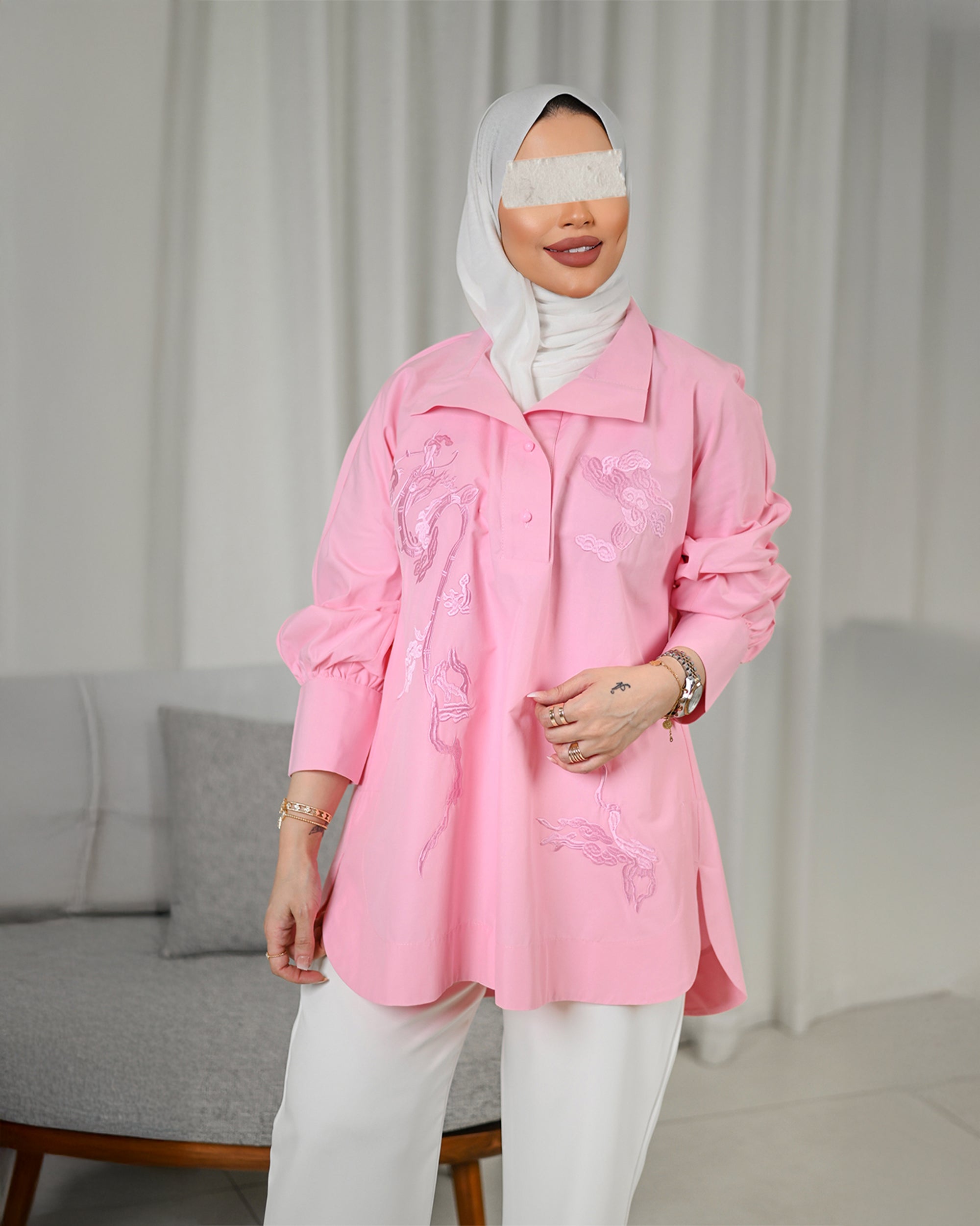 Blush Grace Poplin Shirt