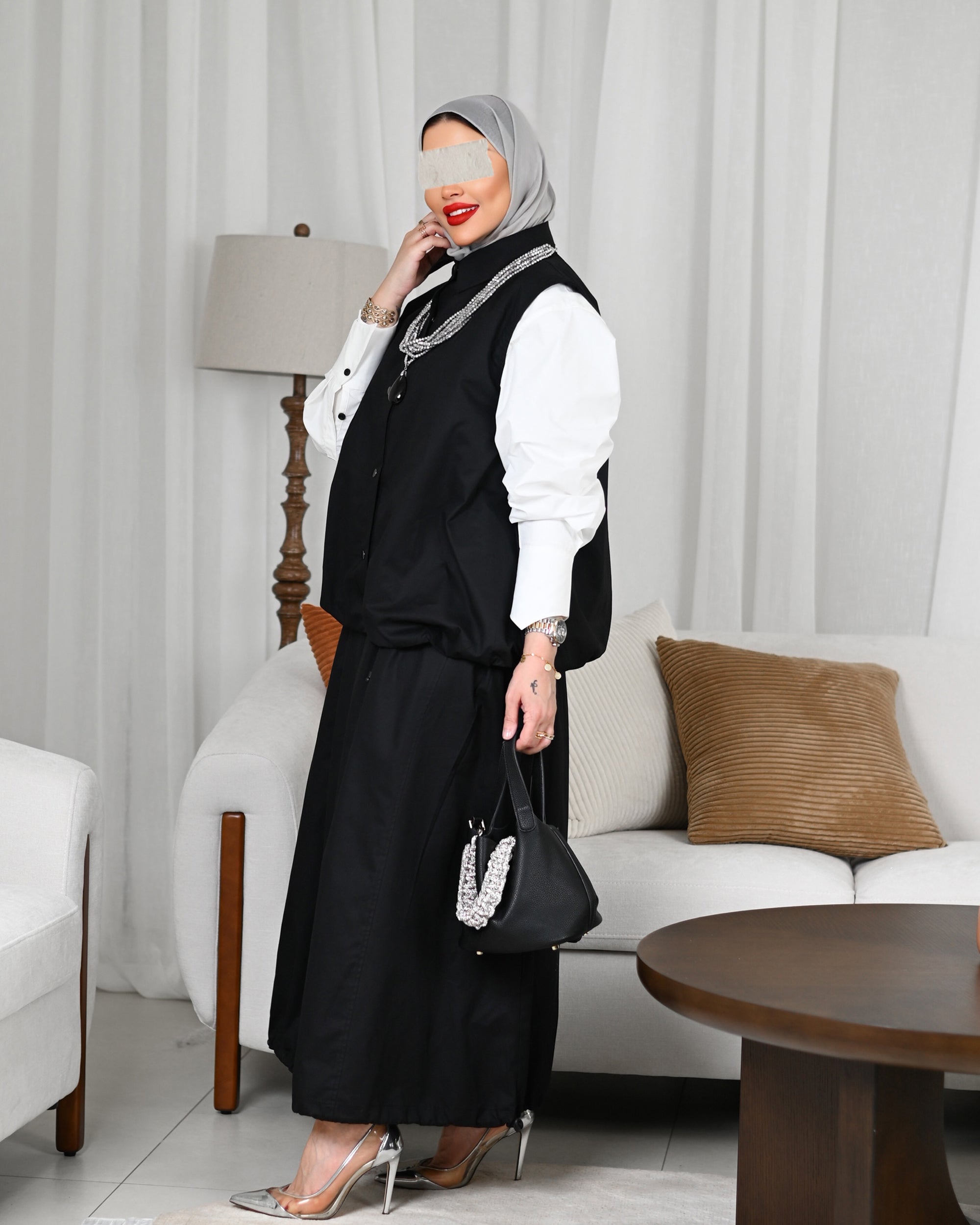 Classic Black Gabardine Vest