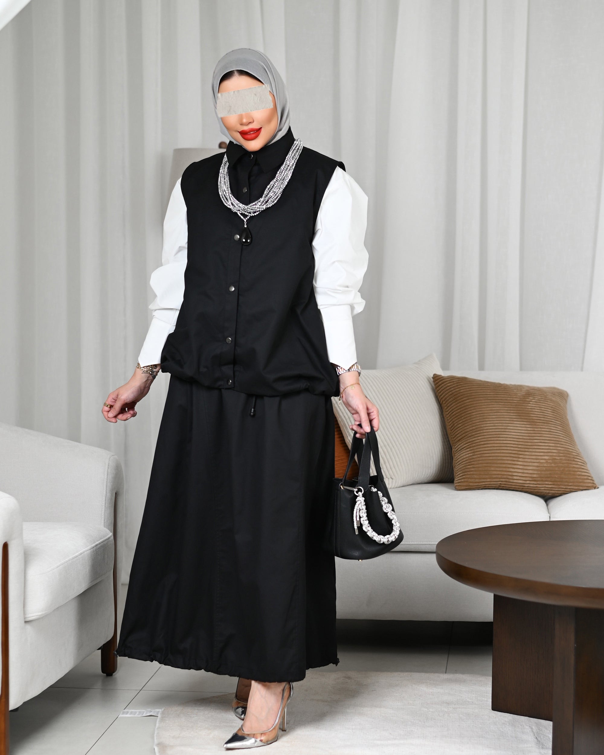Classic Black Gabardine Vest