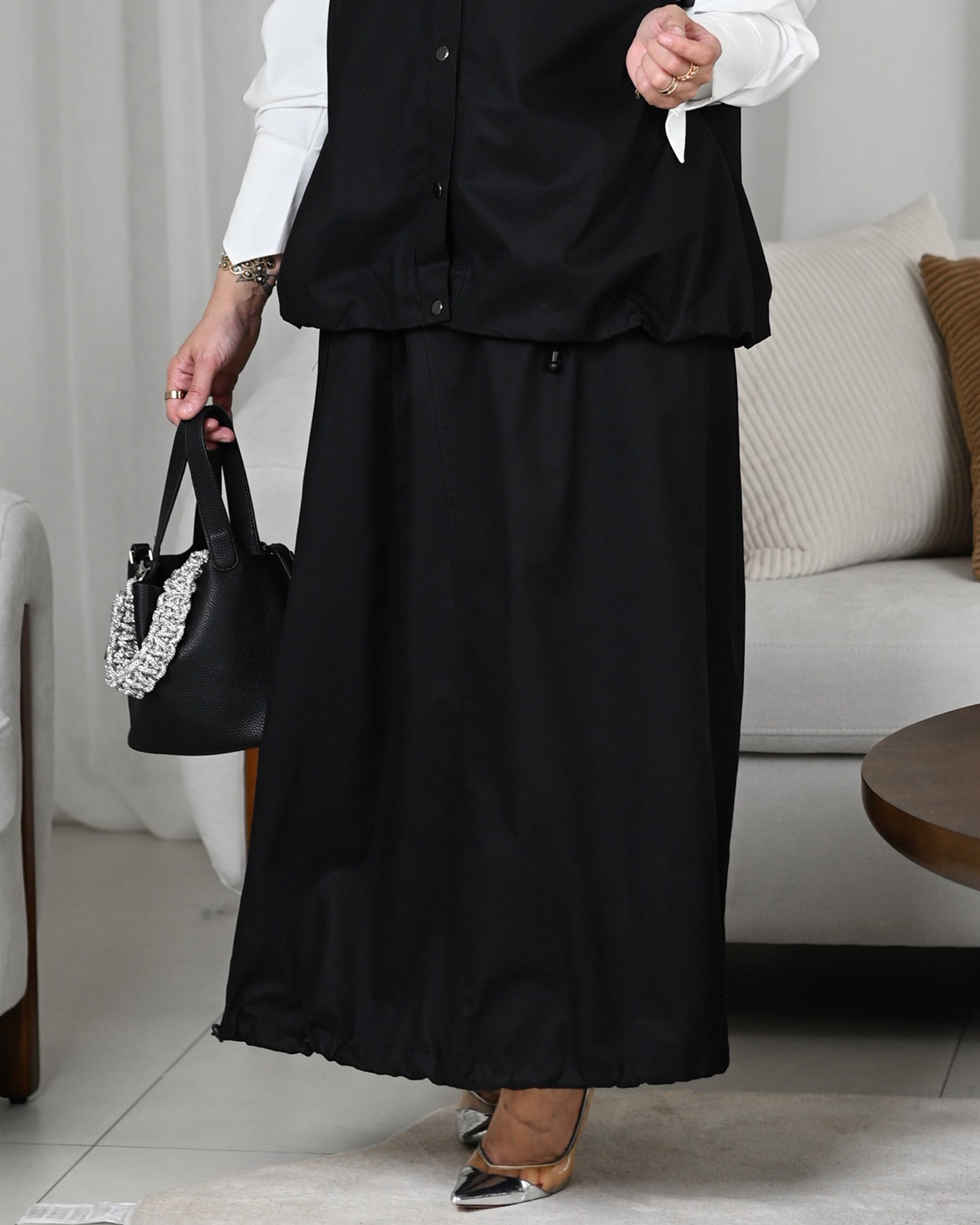 Black Gabardine Skirt
