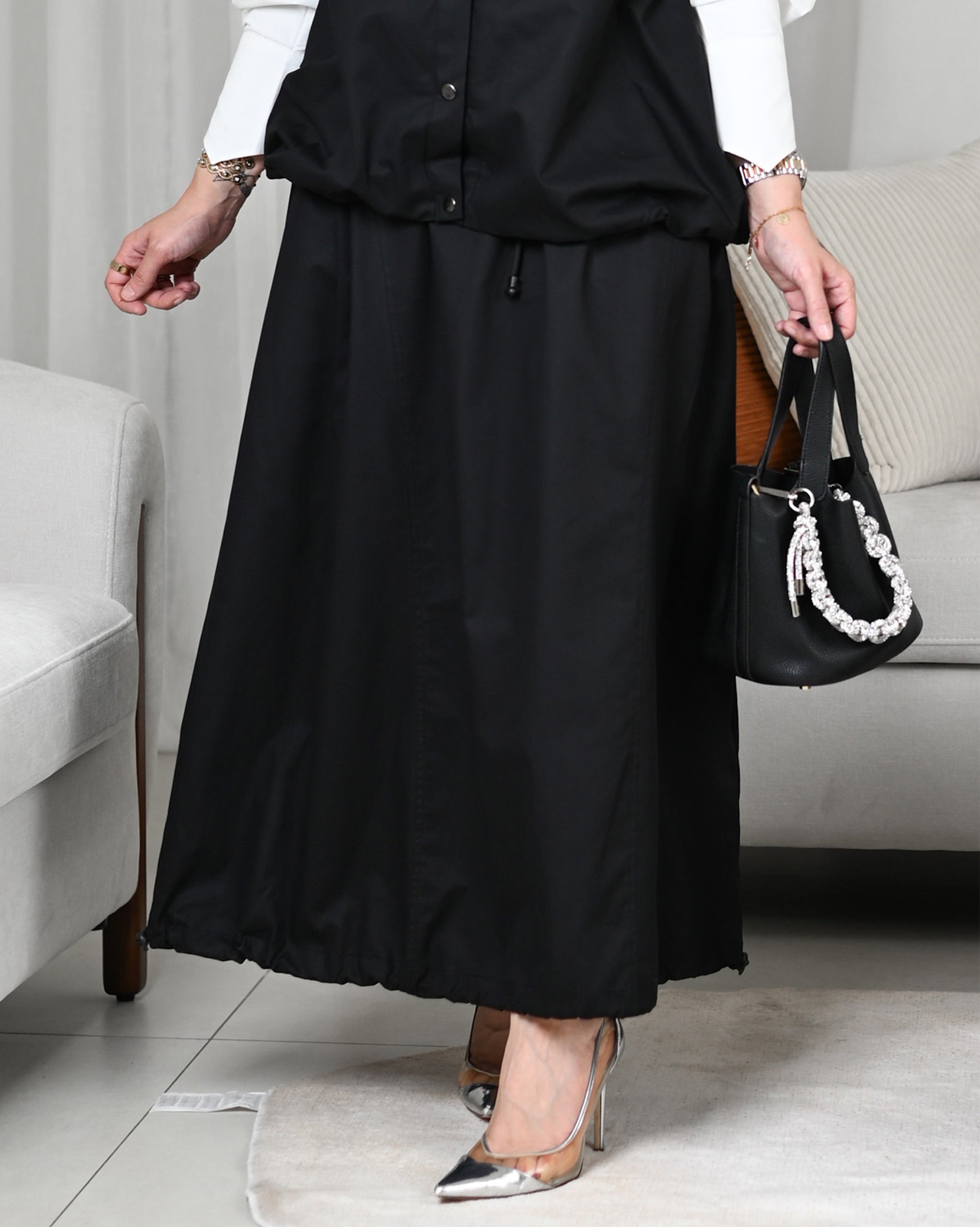 Black Gabardine Skirt