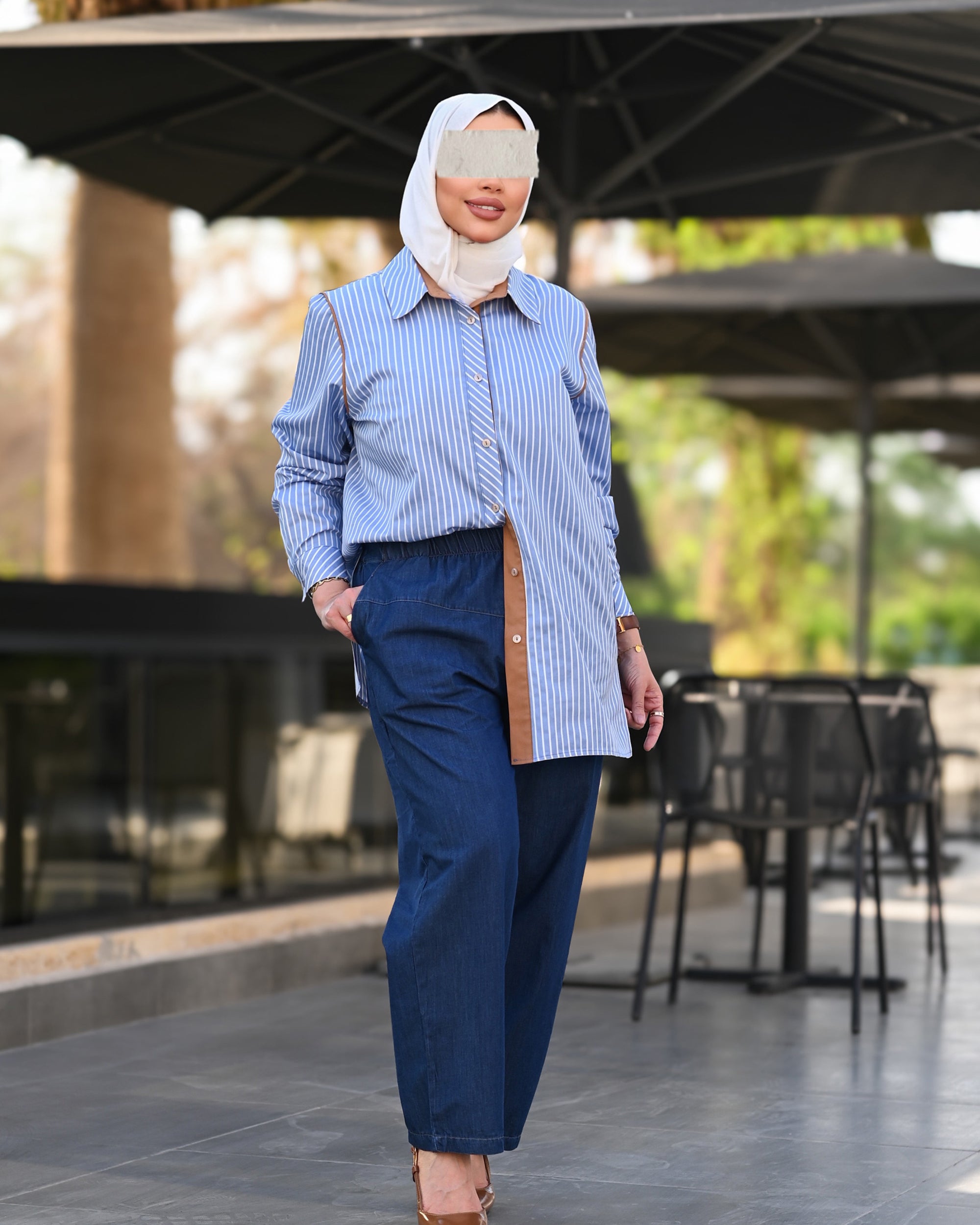 Striped Poplin Shirt