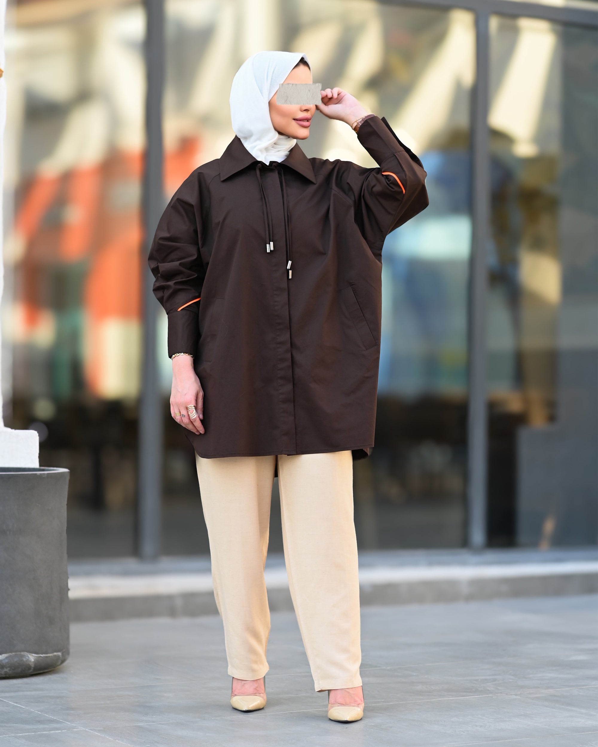Brown Poplin Shirt