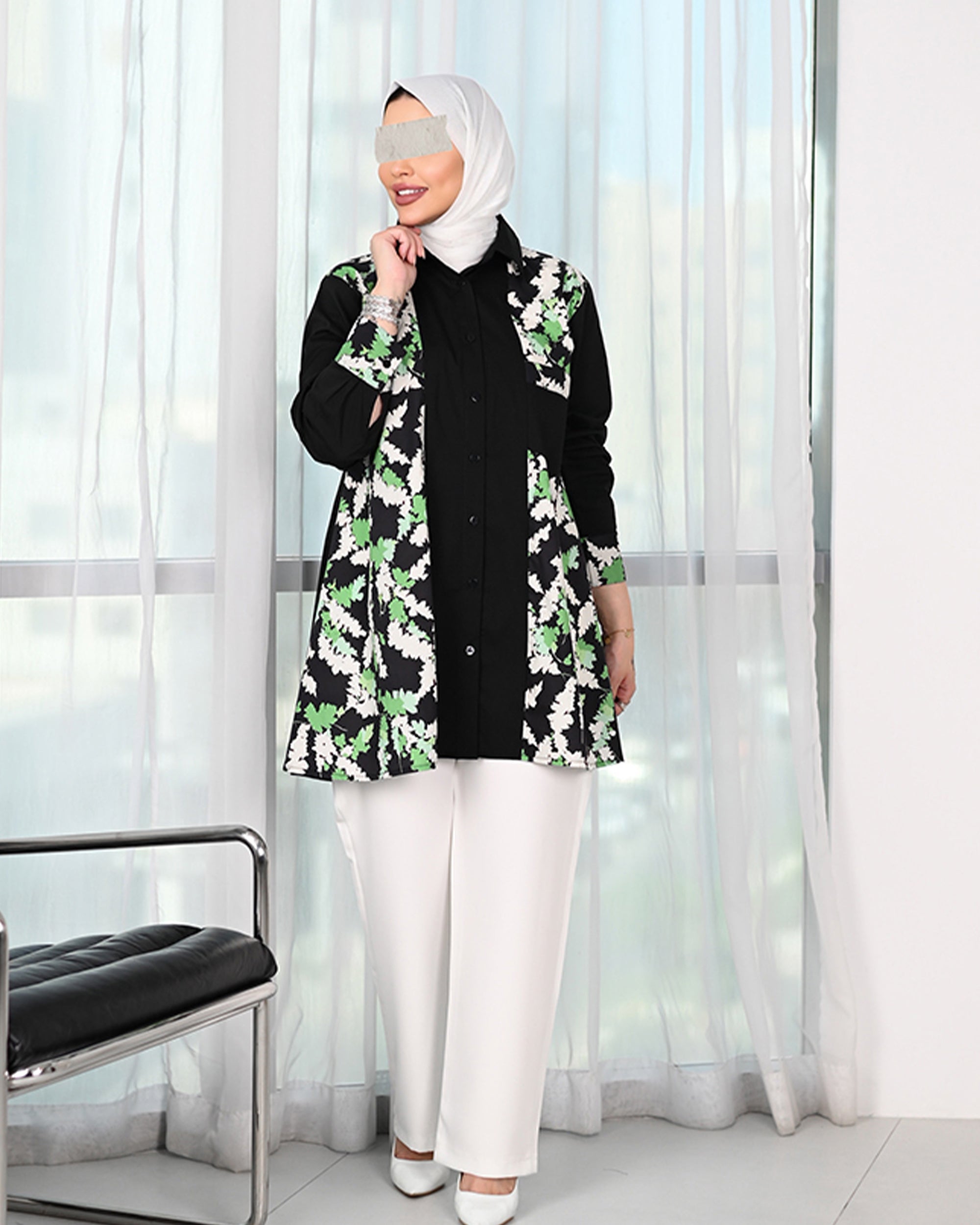 Green Noir Patterned Shirt