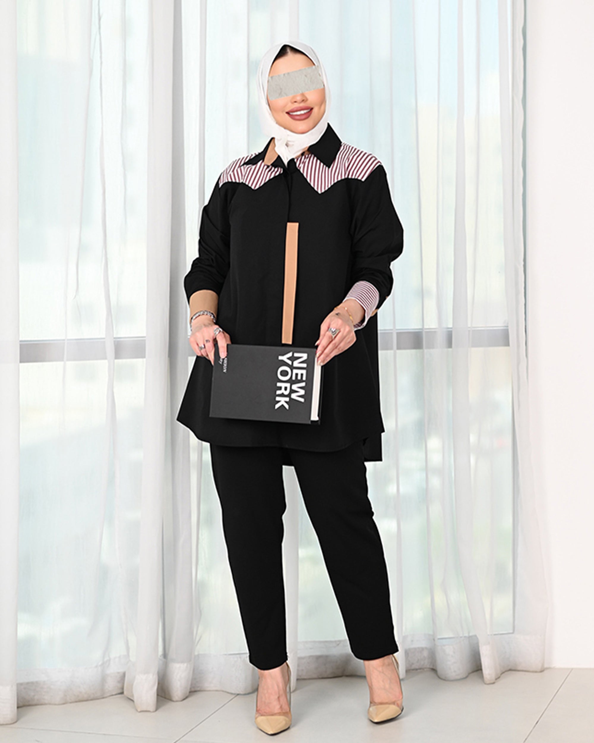 Striped Contrast Poplin Shirt