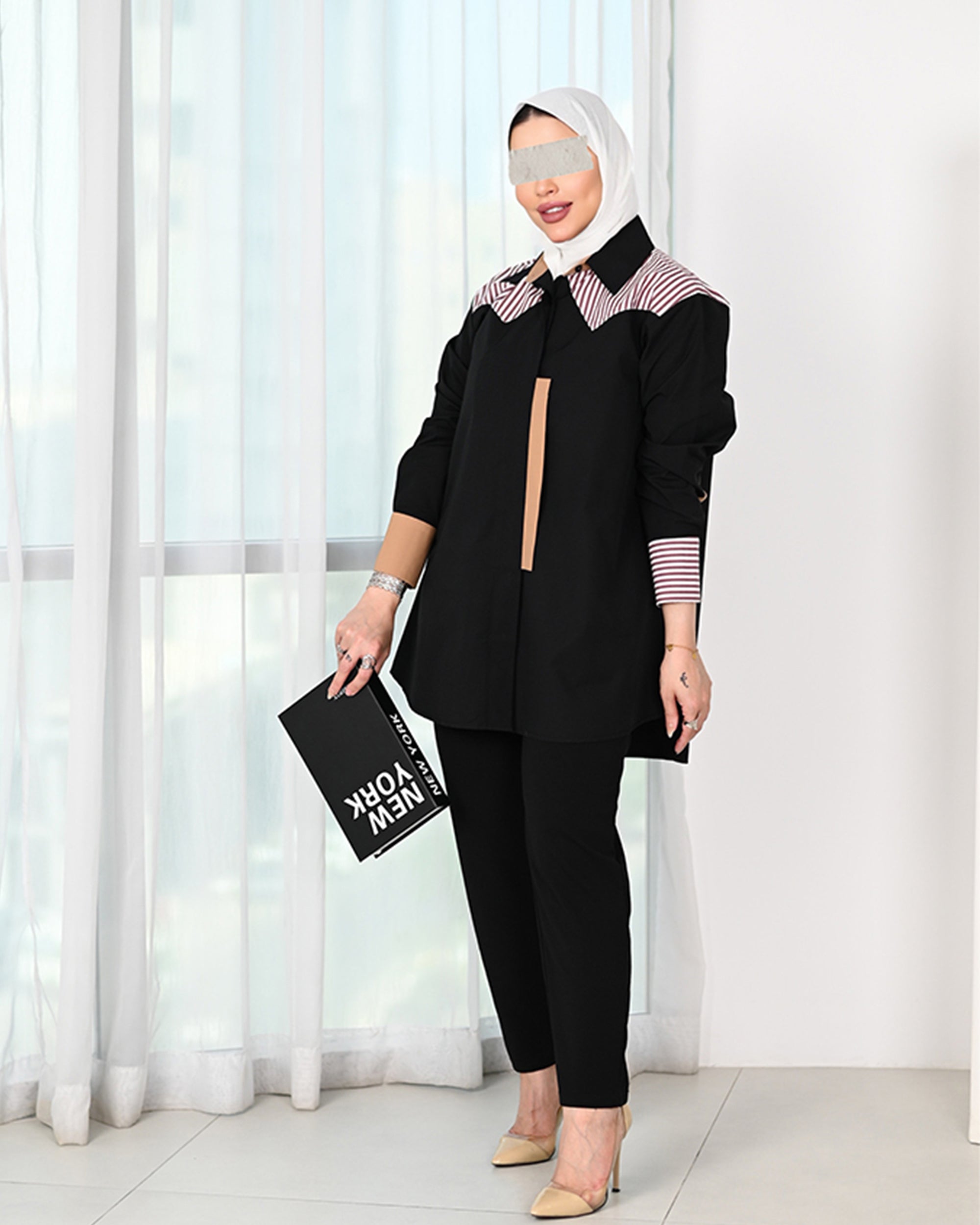 Striped Contrast Poplin Shirt
