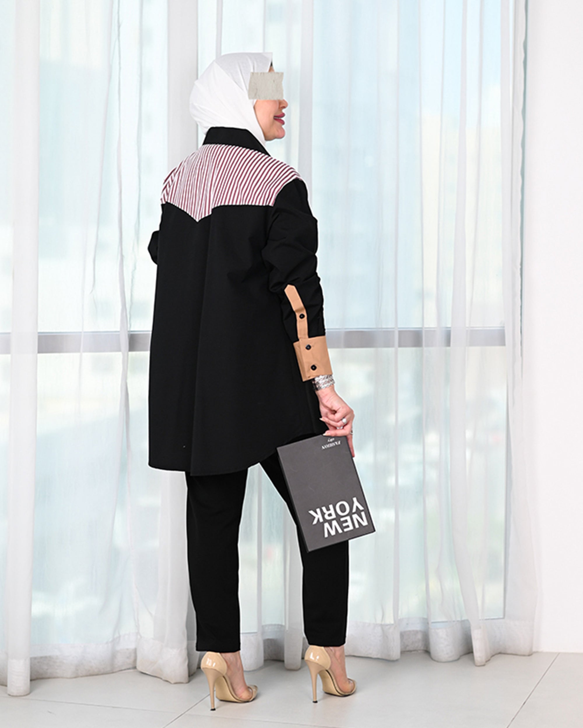 Striped Contrast Poplin Shirt