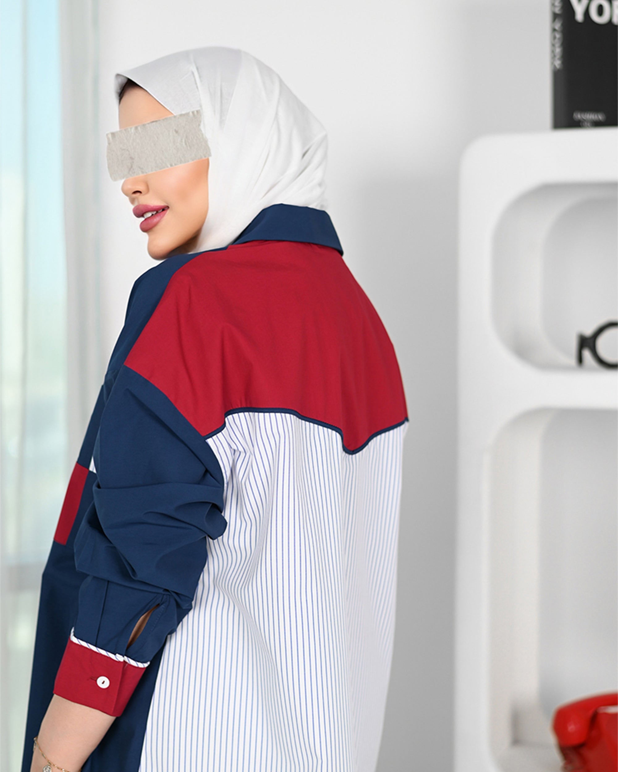 Patchwork Contrast Poplin Shirt