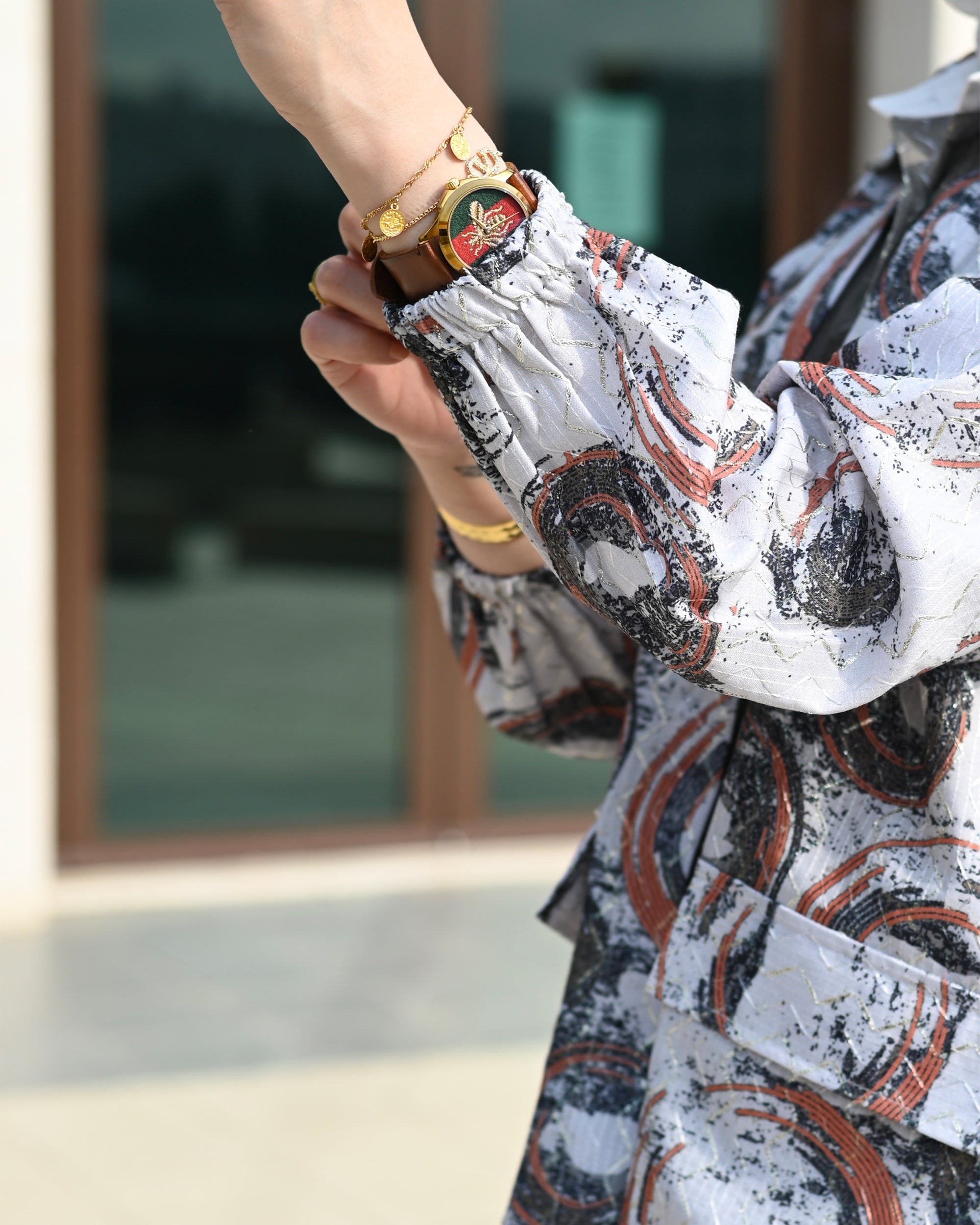 Classic Jacquard Shirt – Grey Rust