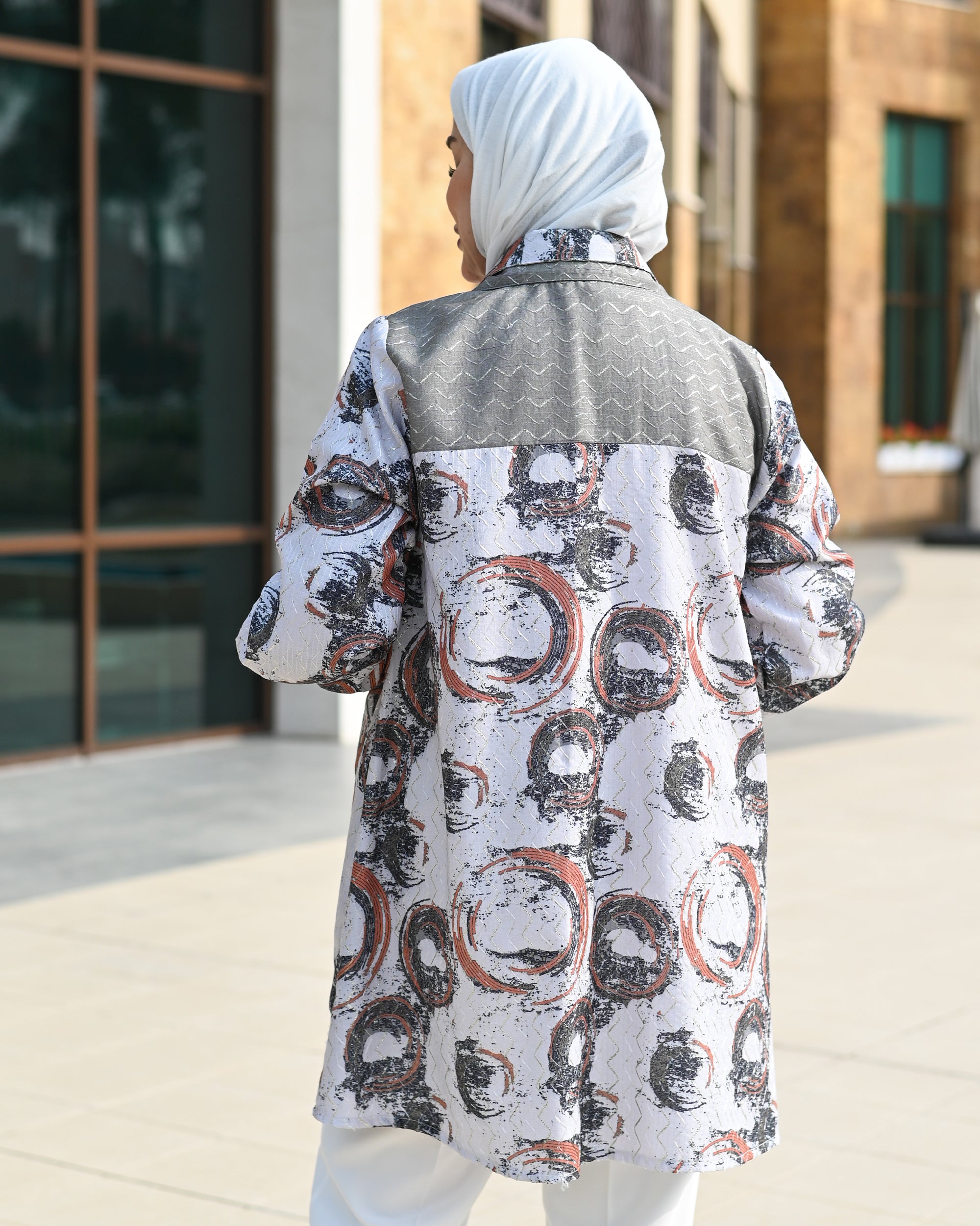 Classic Jacquard Shirt – Grey Rust