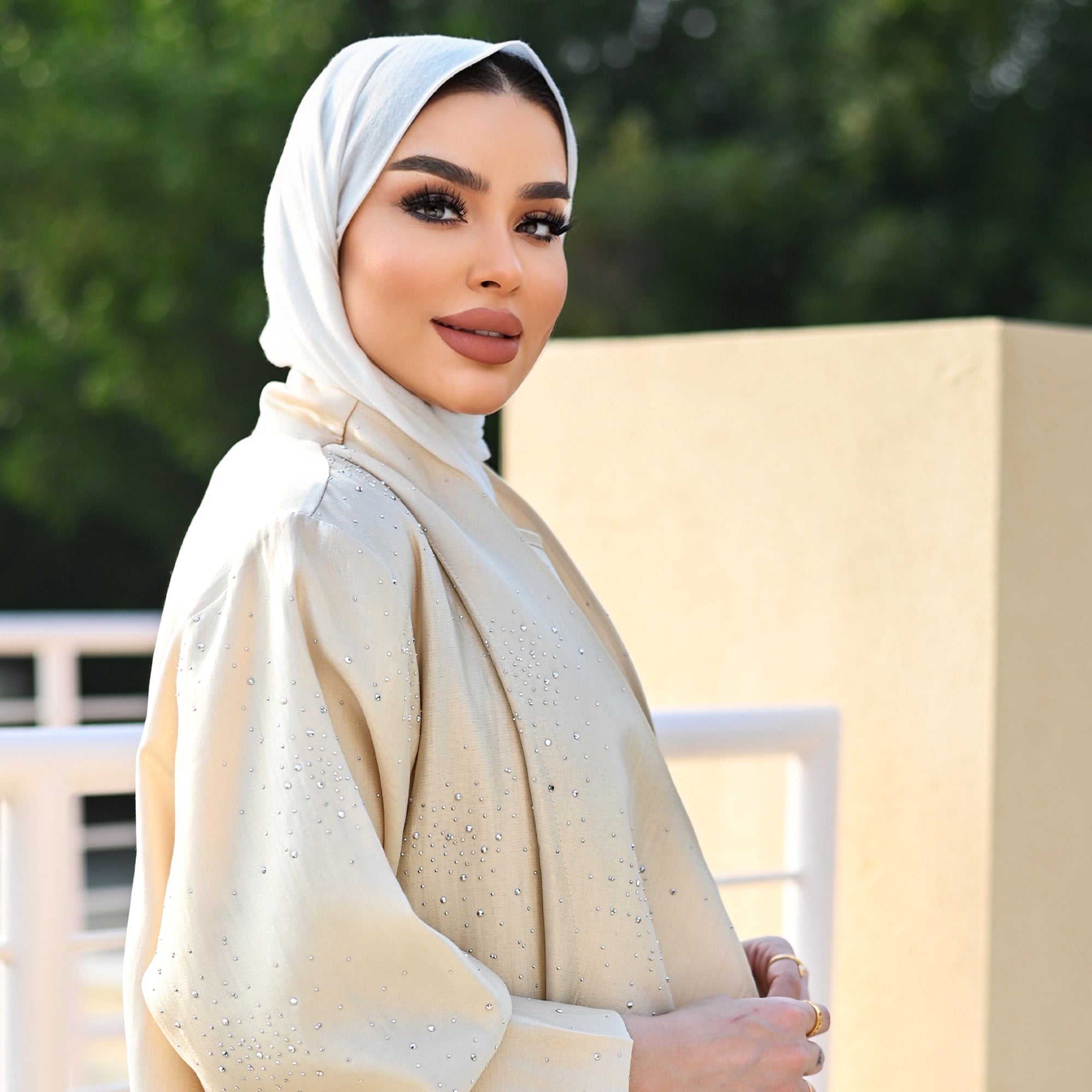 Lamé Three-Piece Set – Beige