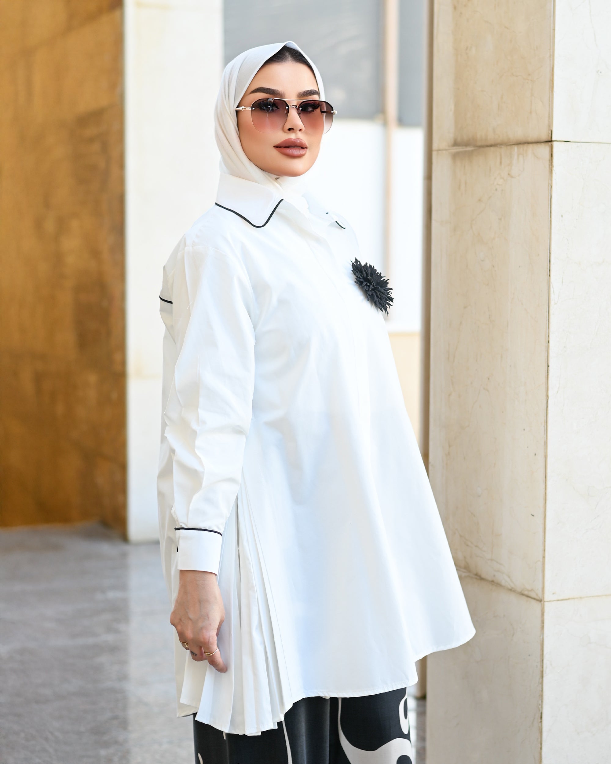 Structured Poplin Shirt – White