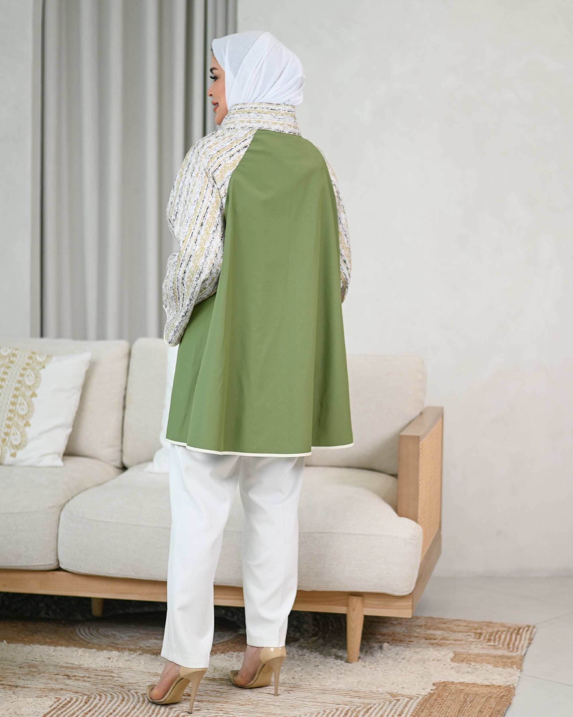Contrast Poplin Shirt – Green