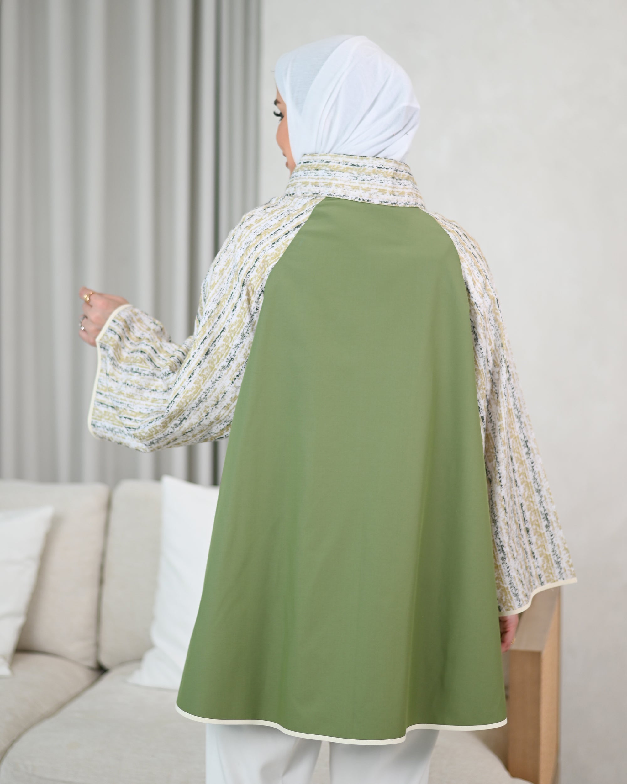 Contrast Poplin Shirt – Green