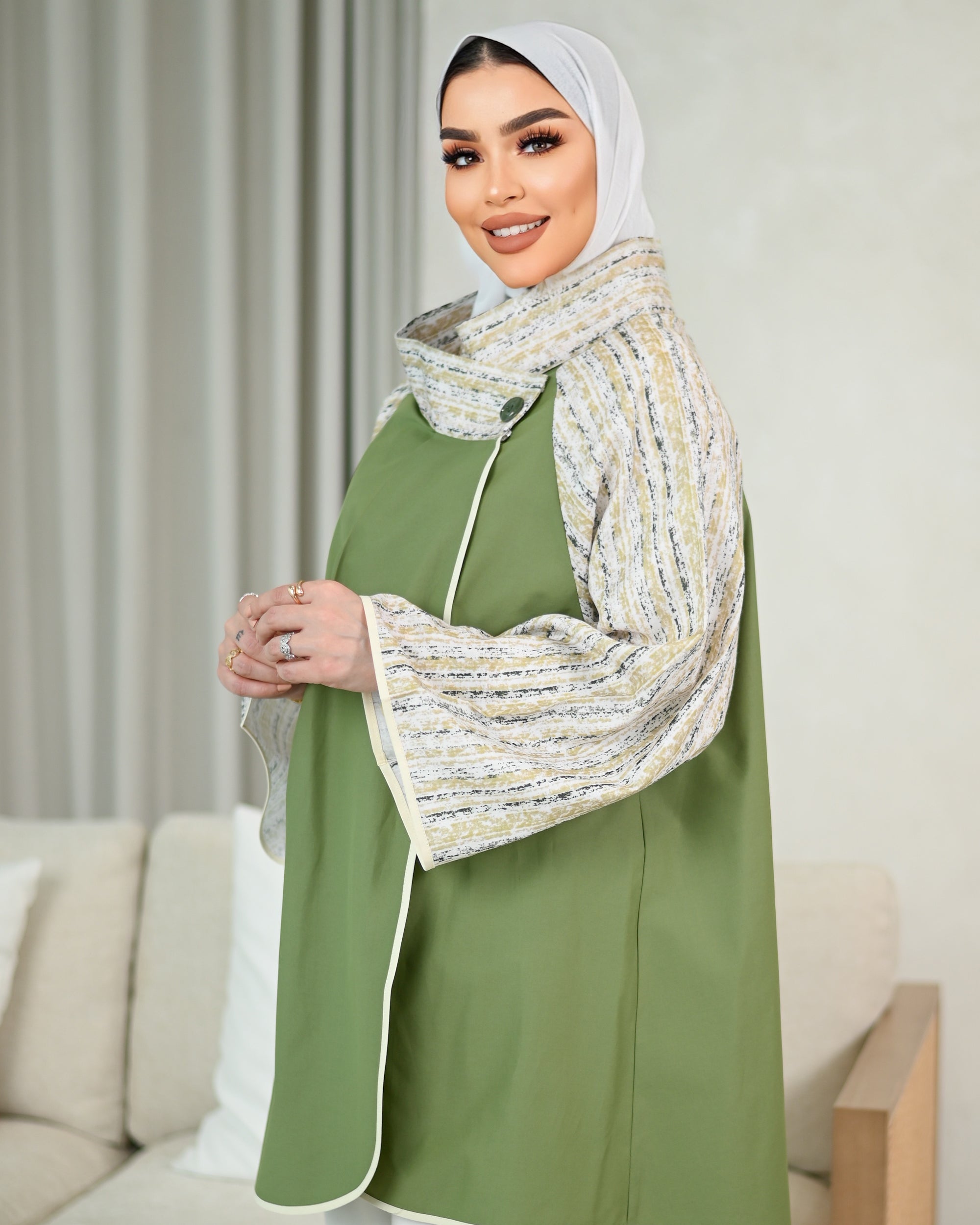 Contrast Poplin Shirt – Green