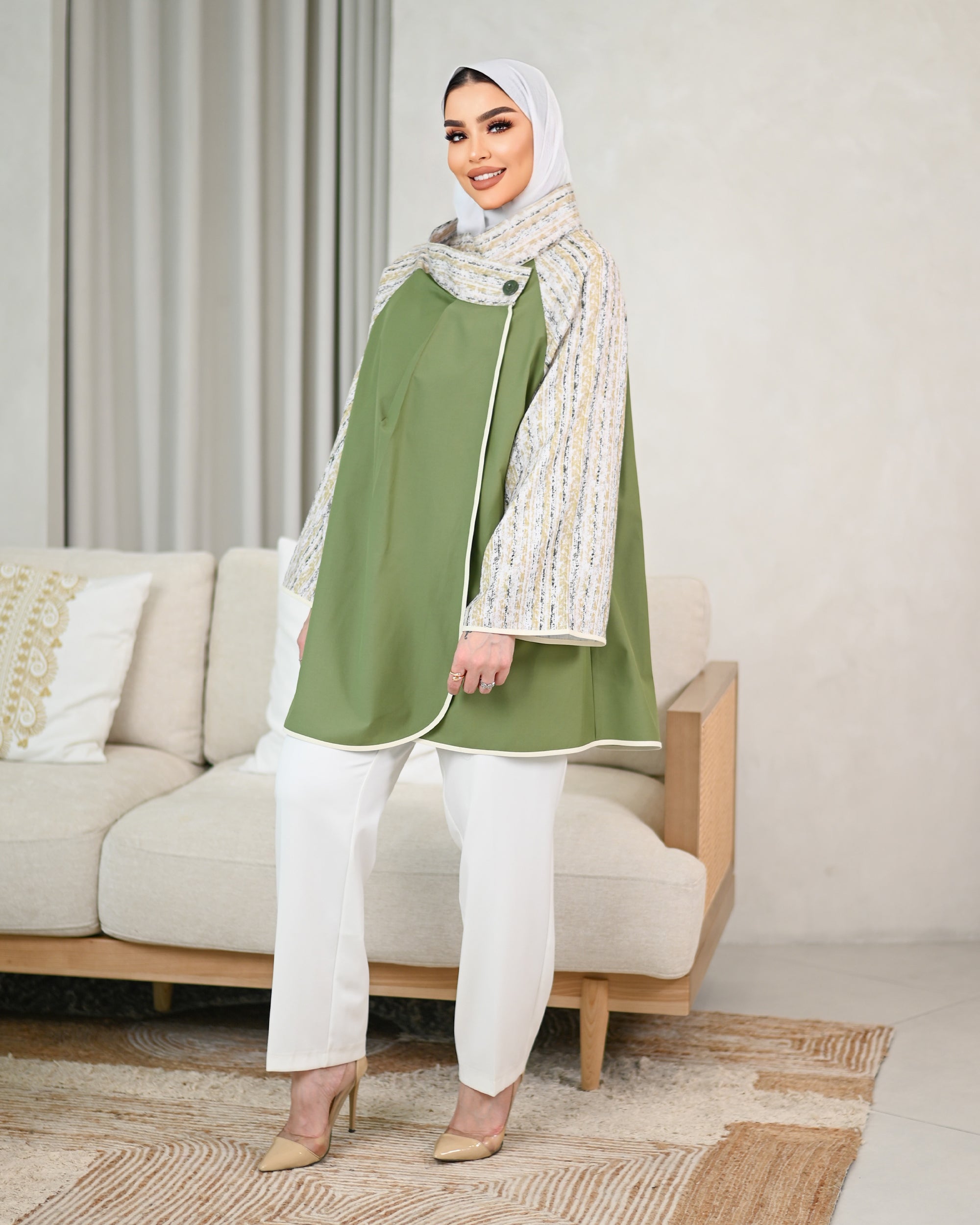 Contrast Poplin Shirt – Green