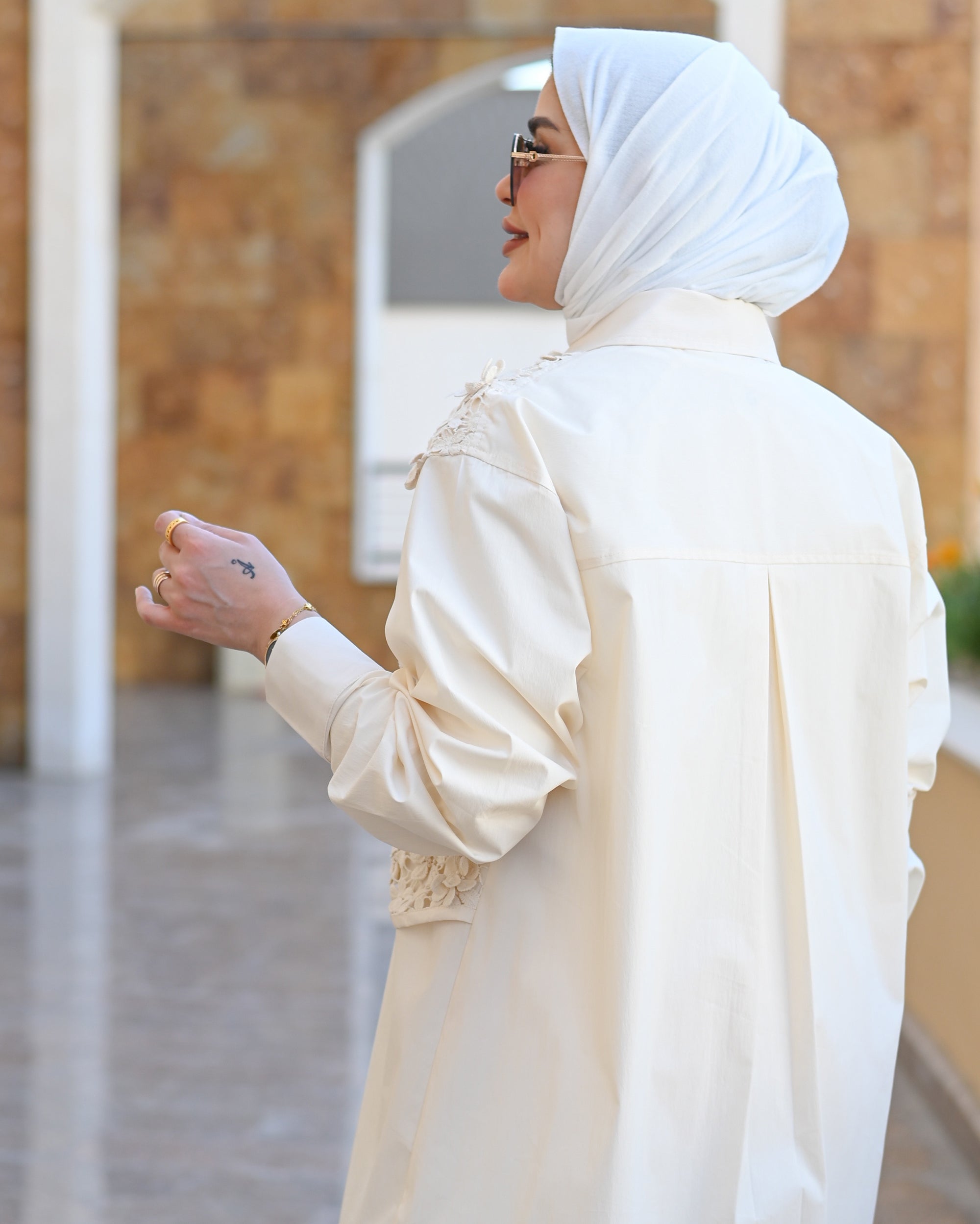 Floral Parachute Shirt – Cream