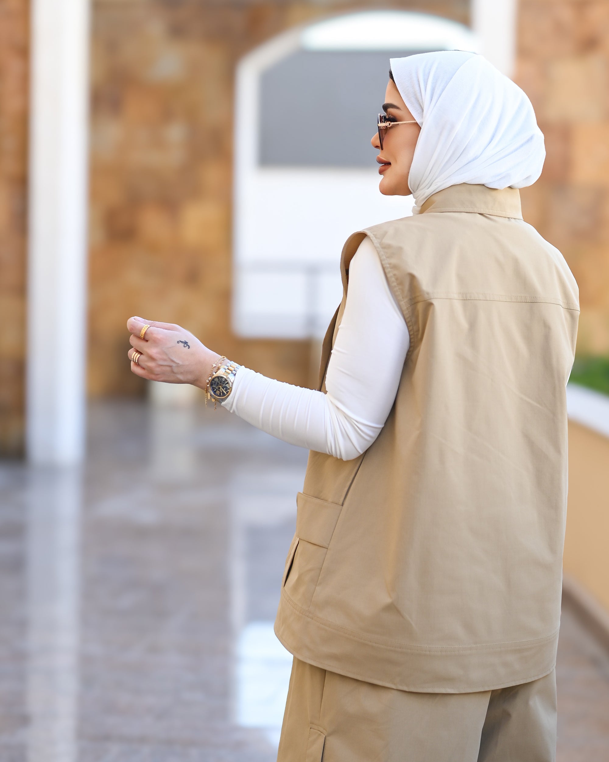 Utility Parachute Vest – Beige