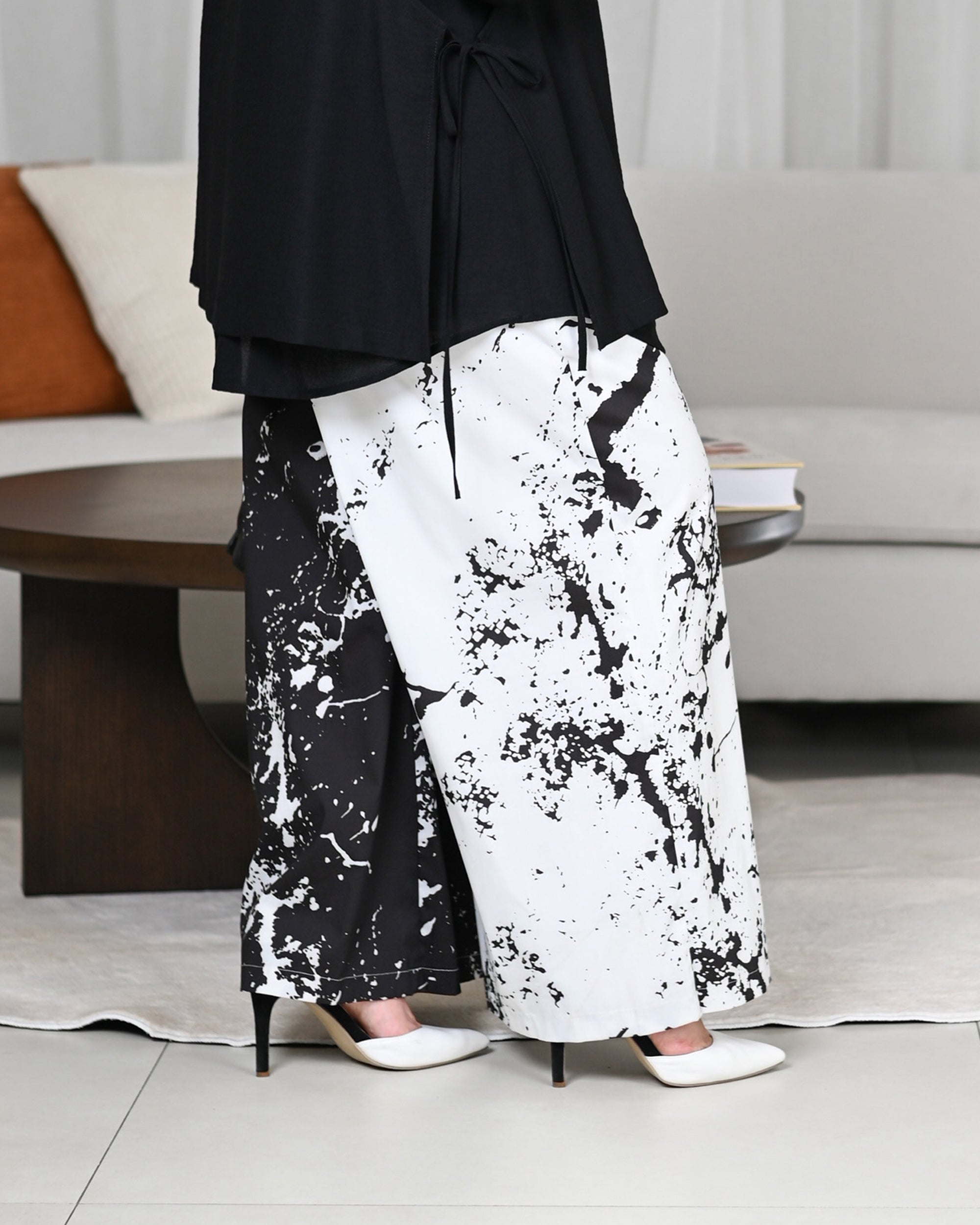 Monochrome Splash Poplin Pants